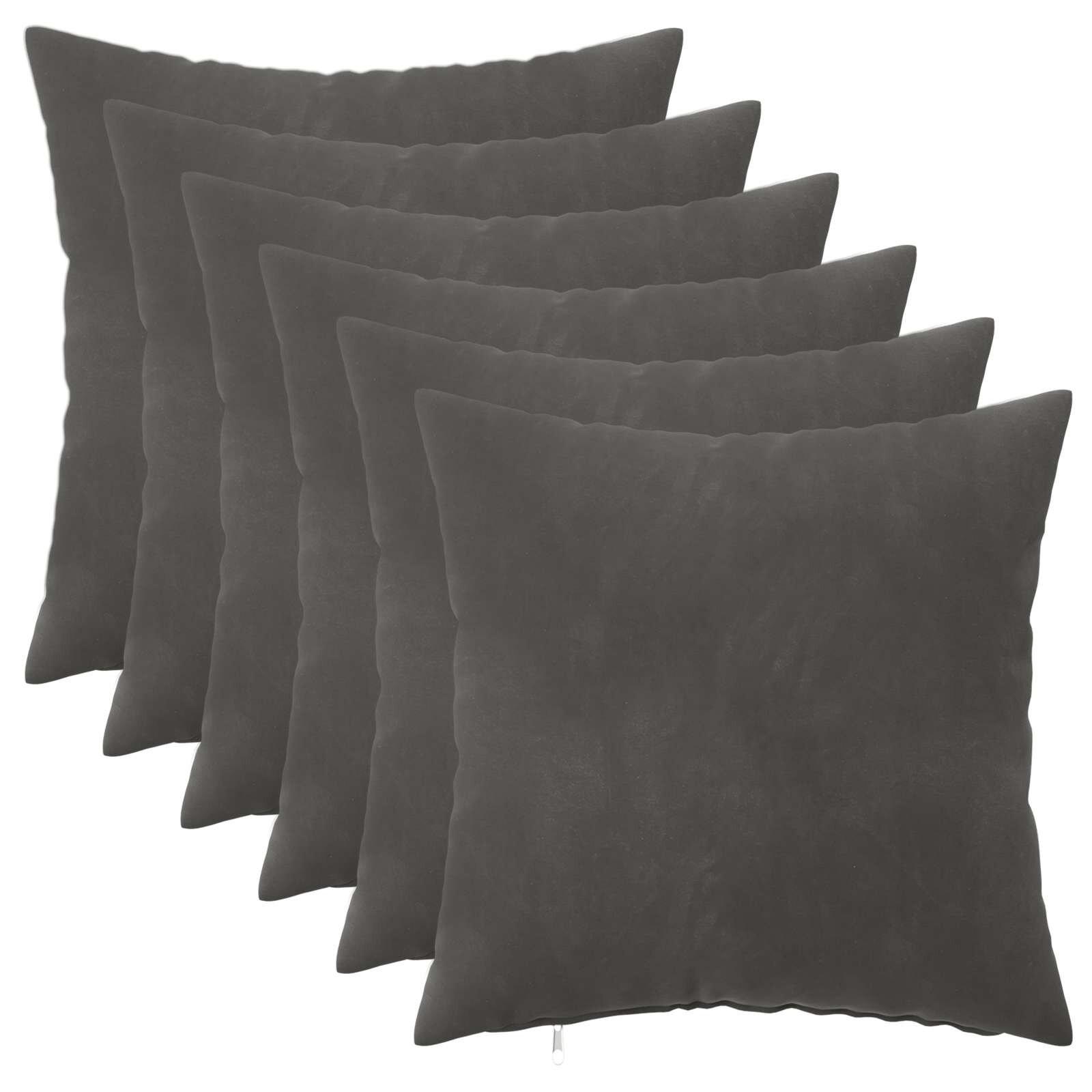 vidaXL Калъфка за възглавница 6 pcs HEERLEN Тъмносиво 40 x 40 cm