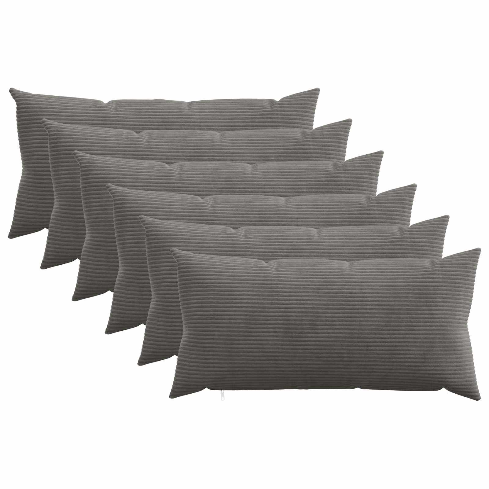 vidaXL Калъфка за възглавница 6 pcs HEERLEN Тъмносиво 40 x 80 cm