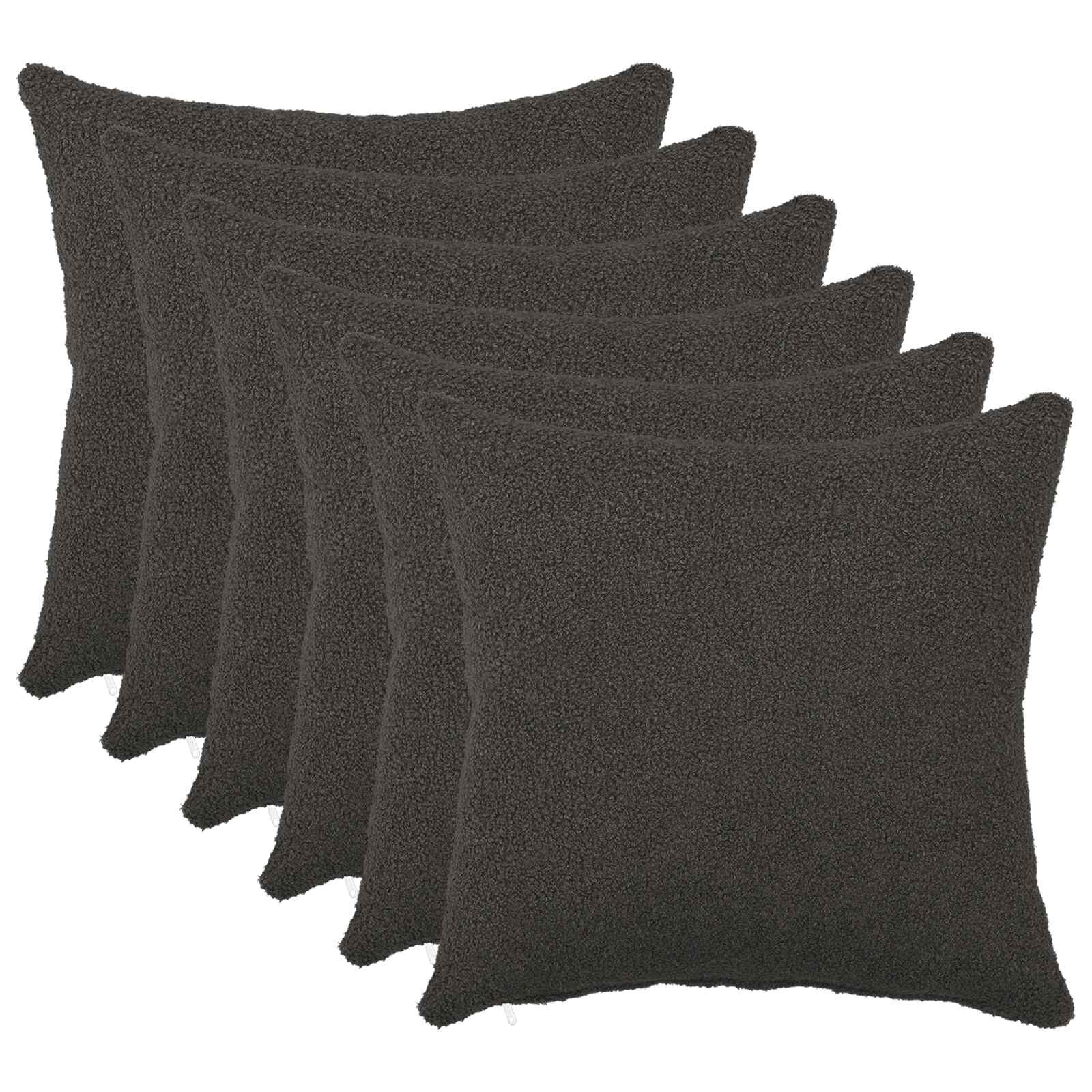 vidaXL Калъфка за възглавница 6 pcs HEERLEN Тъмносиво 45 x 45 cm Букле