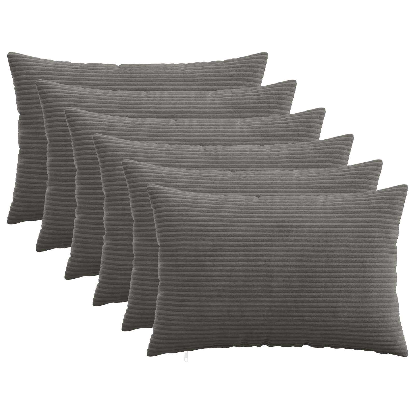 vidaXL Калъфка за възглавница 6 pcs HEERLEN Тъмносиво 50 x 80 cm