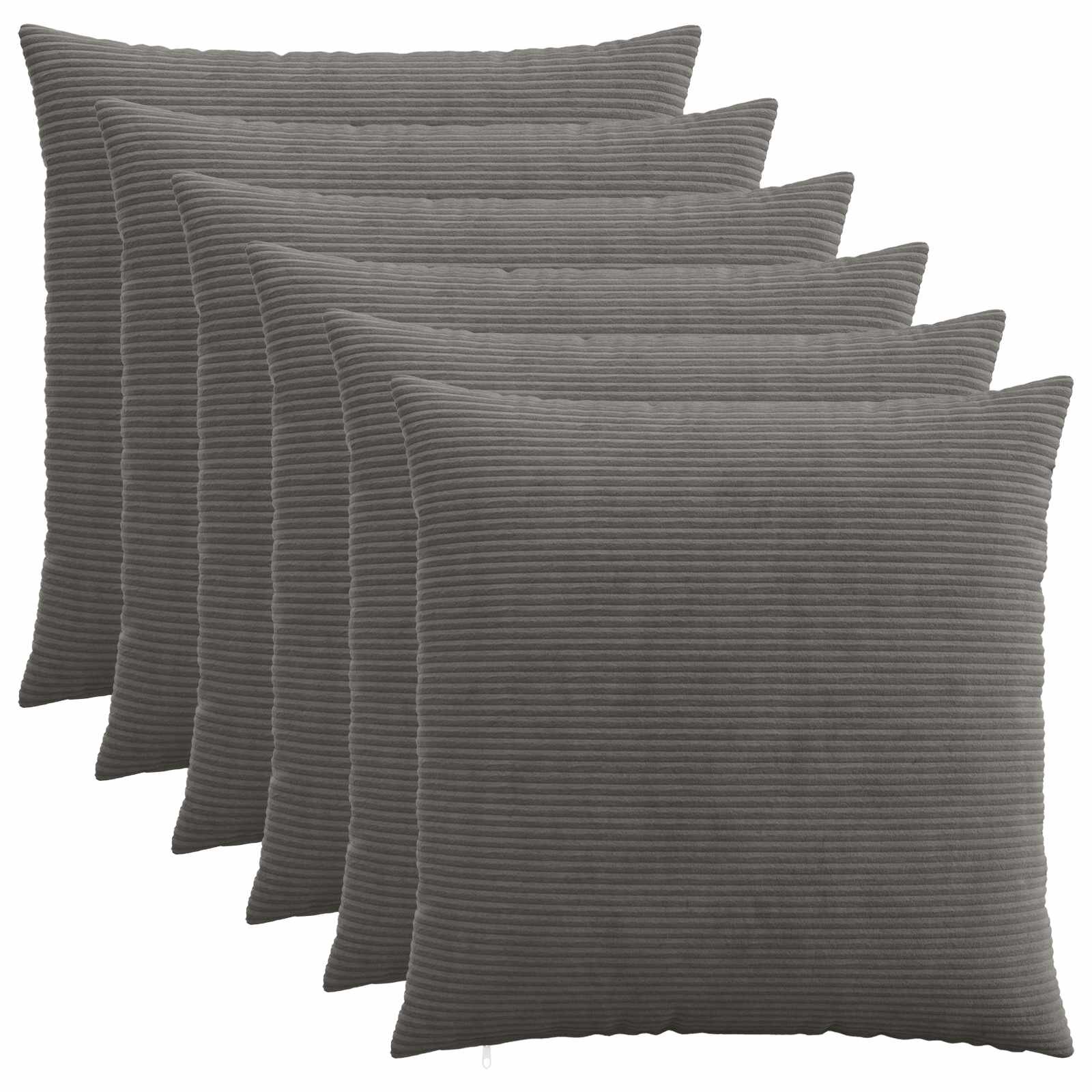 vidaXL Калъфка за възглавница 6 pcs HEERLEN Тъмносиво 70 x 70 cm