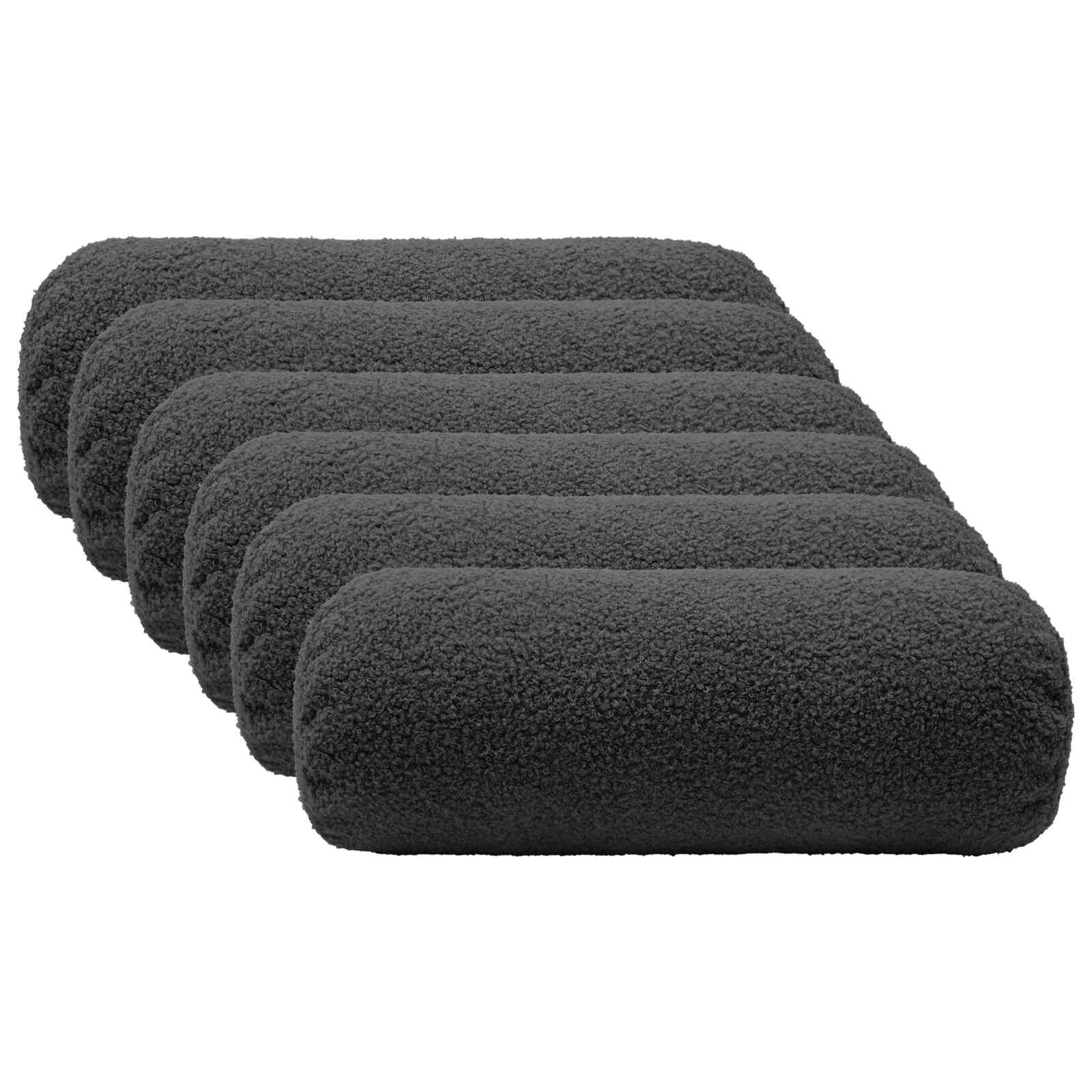 vidaXL Калъфка за възглавница 6 pcs HEERLEN Тъмносиво Ø 15 x 40 см