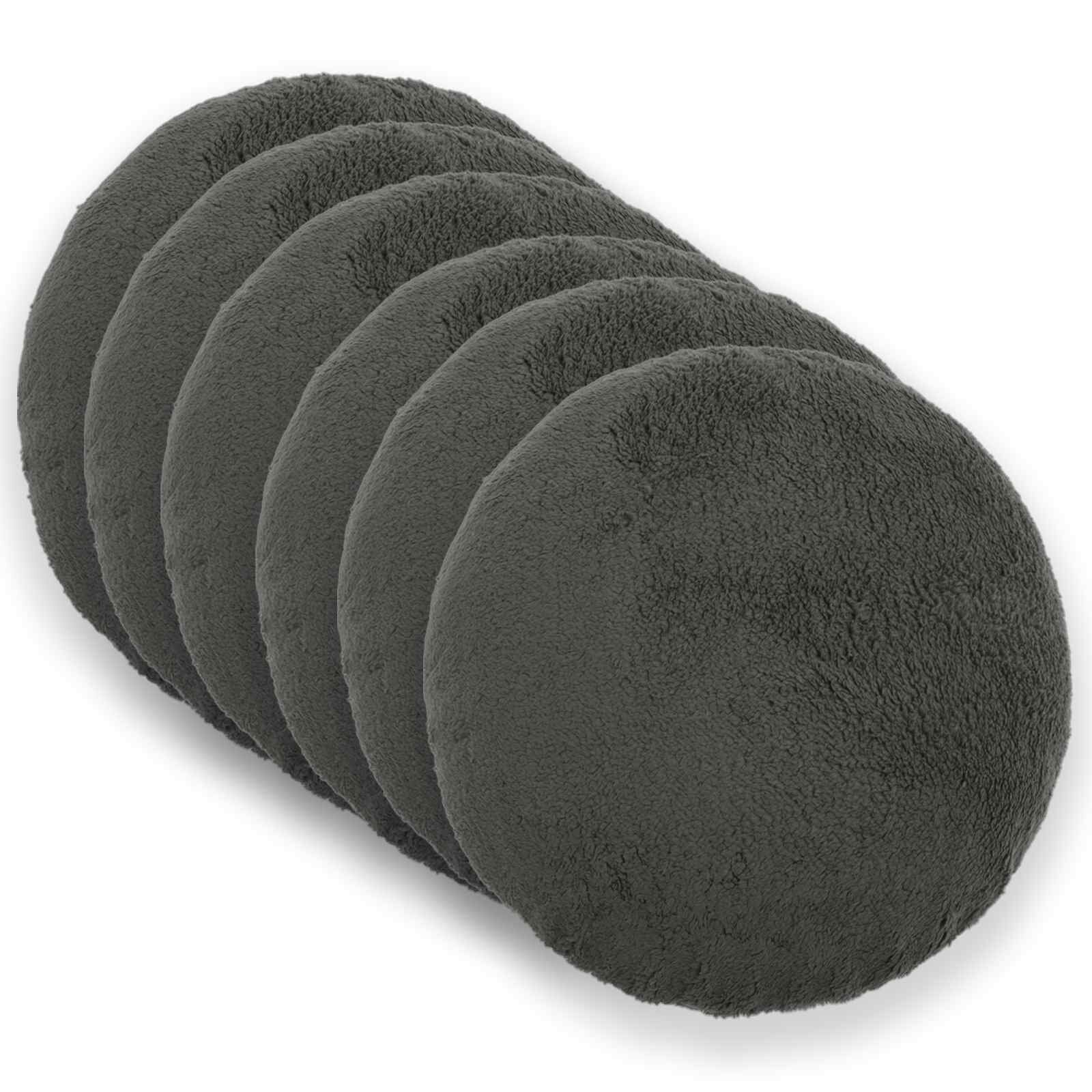 vidaXL Калъфка за възглавница 6 pcs HEERLEN Тъмносиво Ø 40 cm Букле