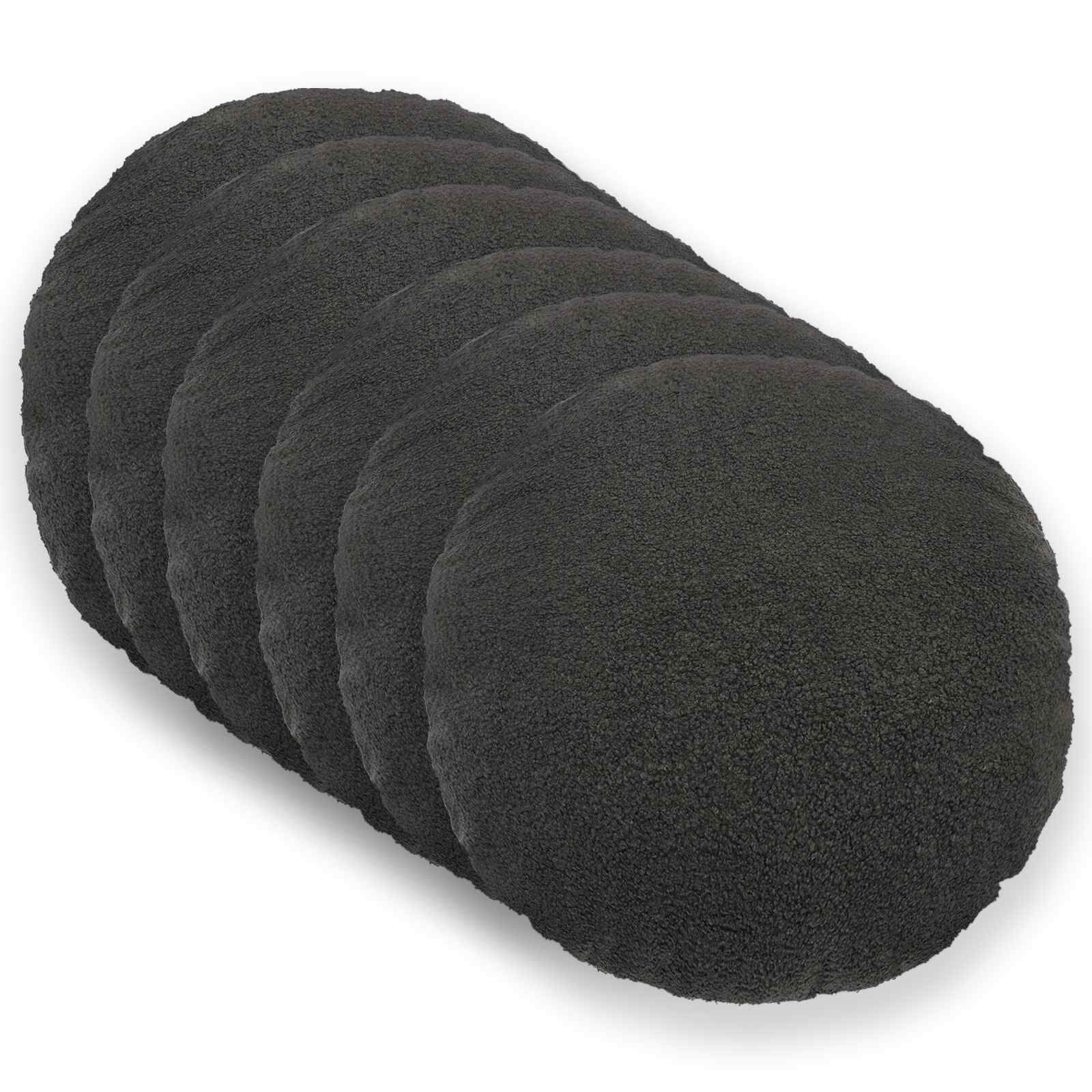 vidaXL Калъфка за възглавница 6 pcs HEERLEN Тъмносиво Ø 60 cm Букле