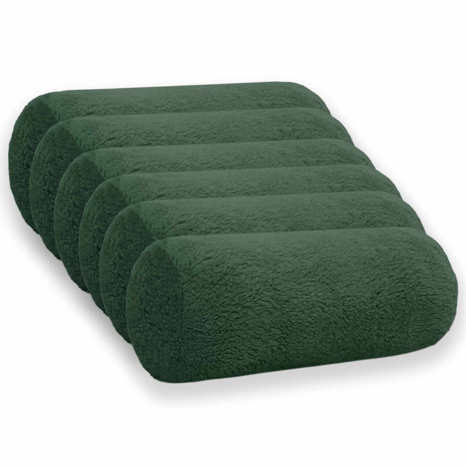 vidaXL Калъфка за възглавница 6 pcs HEERLEN Тъмнозелено Ø 15 x 40 см