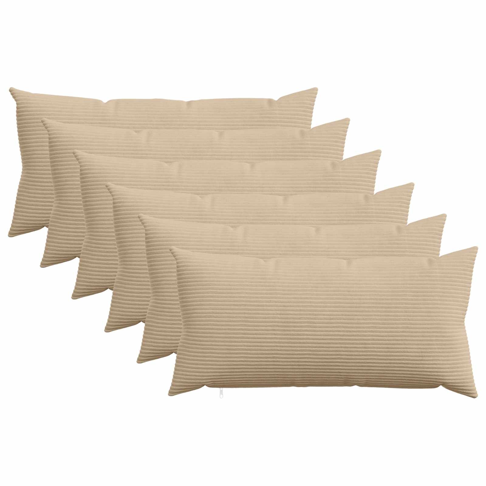 vidaXL Калъфка за възглавница 6 pcs HEERLEN Таупе 40 x 80 cm кордурой