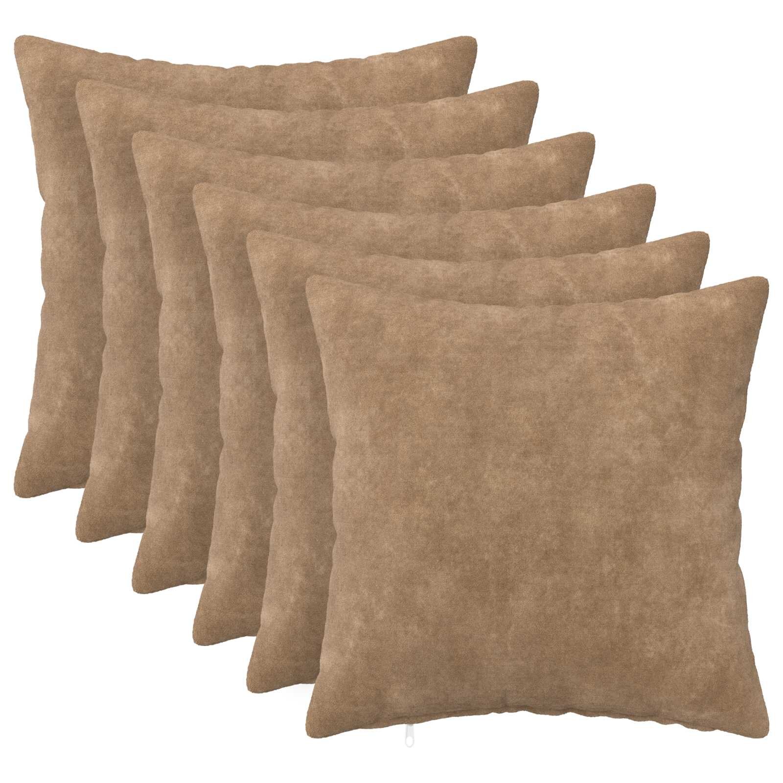 vidaXL Калъфка за възглавница 6 pcs HEERLEN Таупе 50 x 50 cm