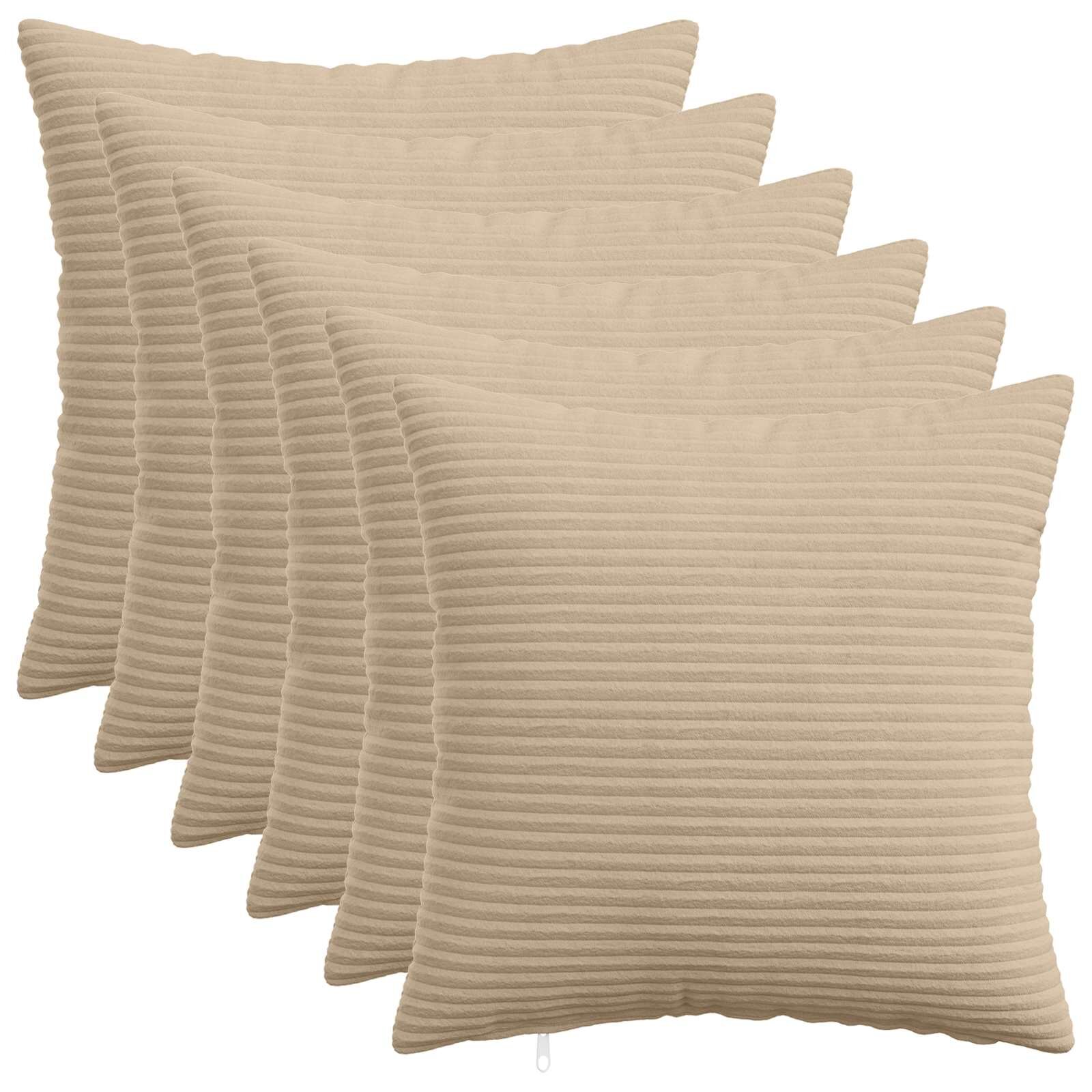 vidaXL Калъфка за възглавница 6 pcs HEERLEN Таупе 50 x 50 cm кордурой