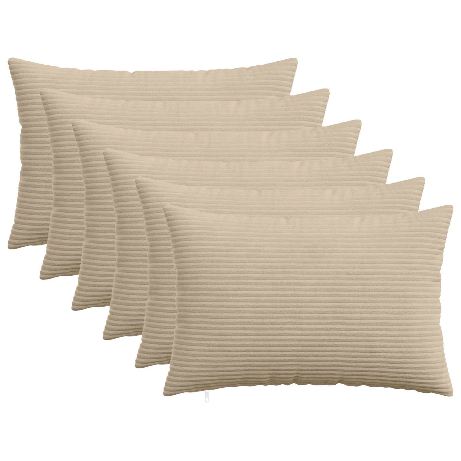 vidaXL Калъфка за възглавница 6 pcs HEERLEN Таупе 50 x 75 cm кордурой