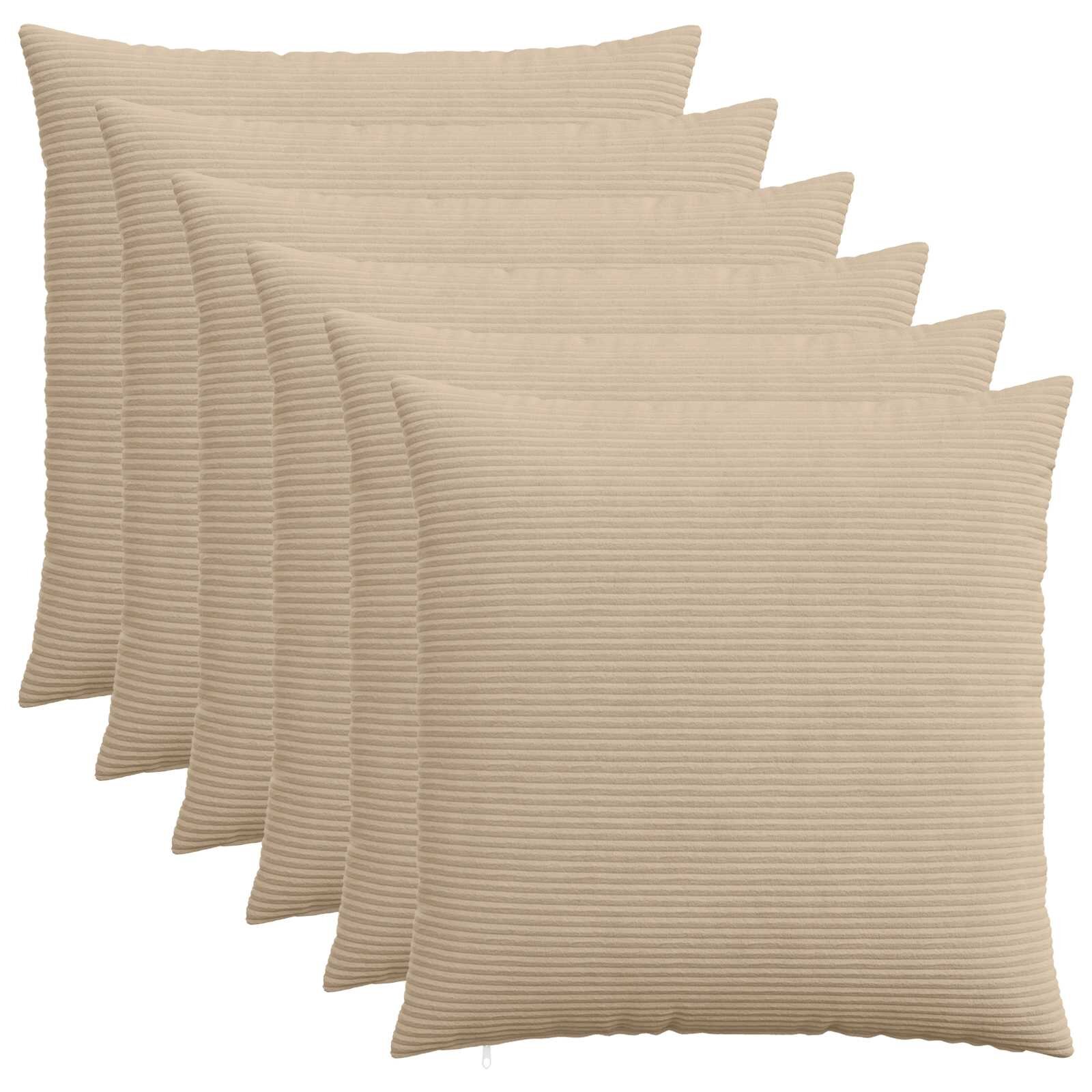 vidaXL Калъфка за възглавница 6 pcs HEERLEN Таупе 80 x 80 cm кордурой