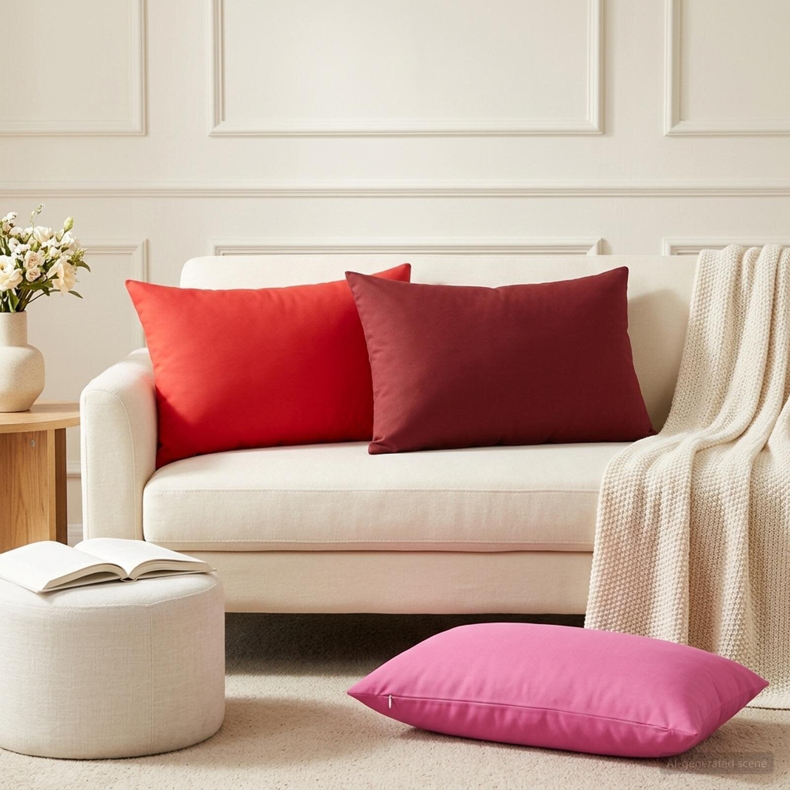 vidaXL Калъфка за възглавница 6 pcs HEERLEN Виненочервен 50 x 75 cm