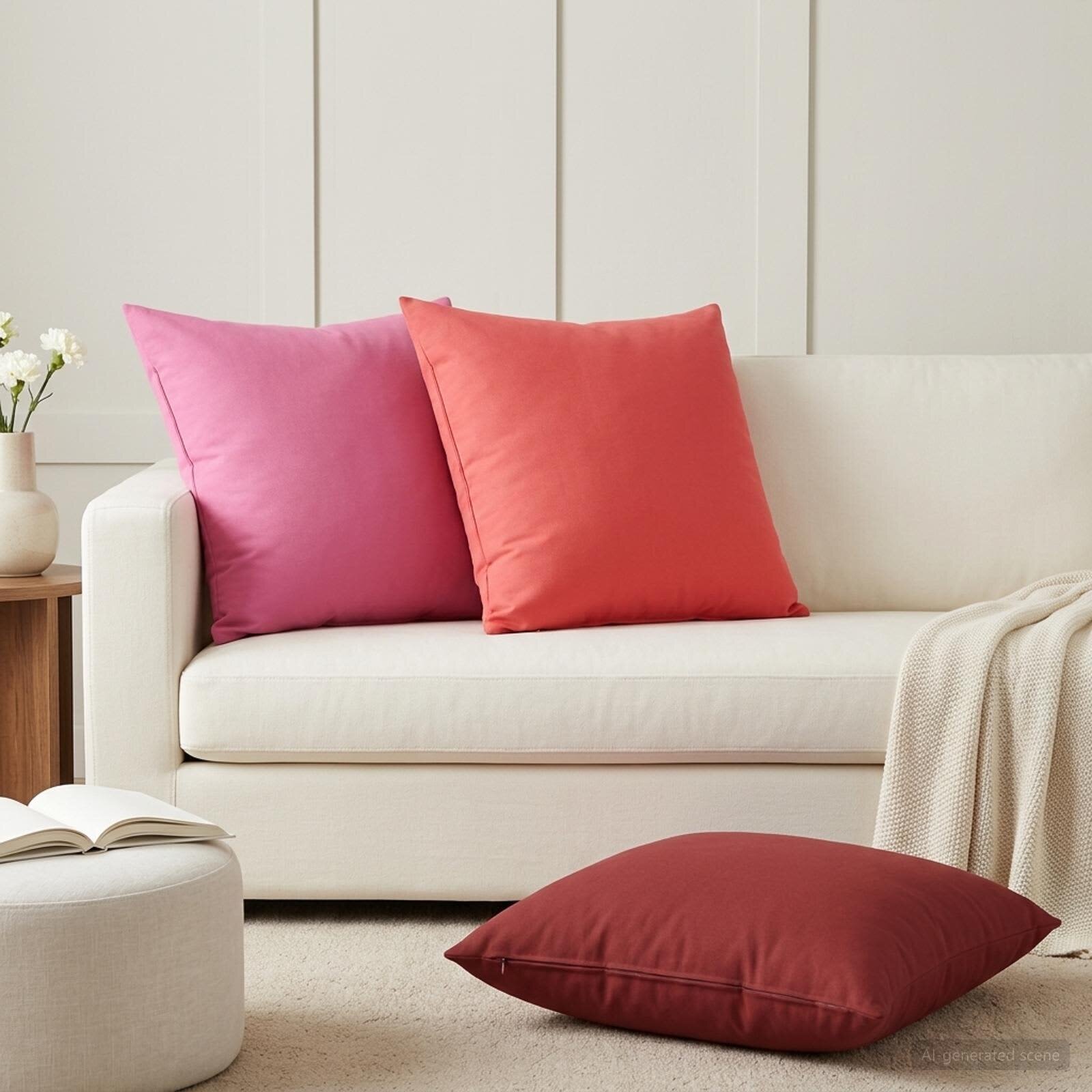 vidaXL Калъфка за възглавница 6 pcs HEERLEN Виненочервен 80 x 80 cm