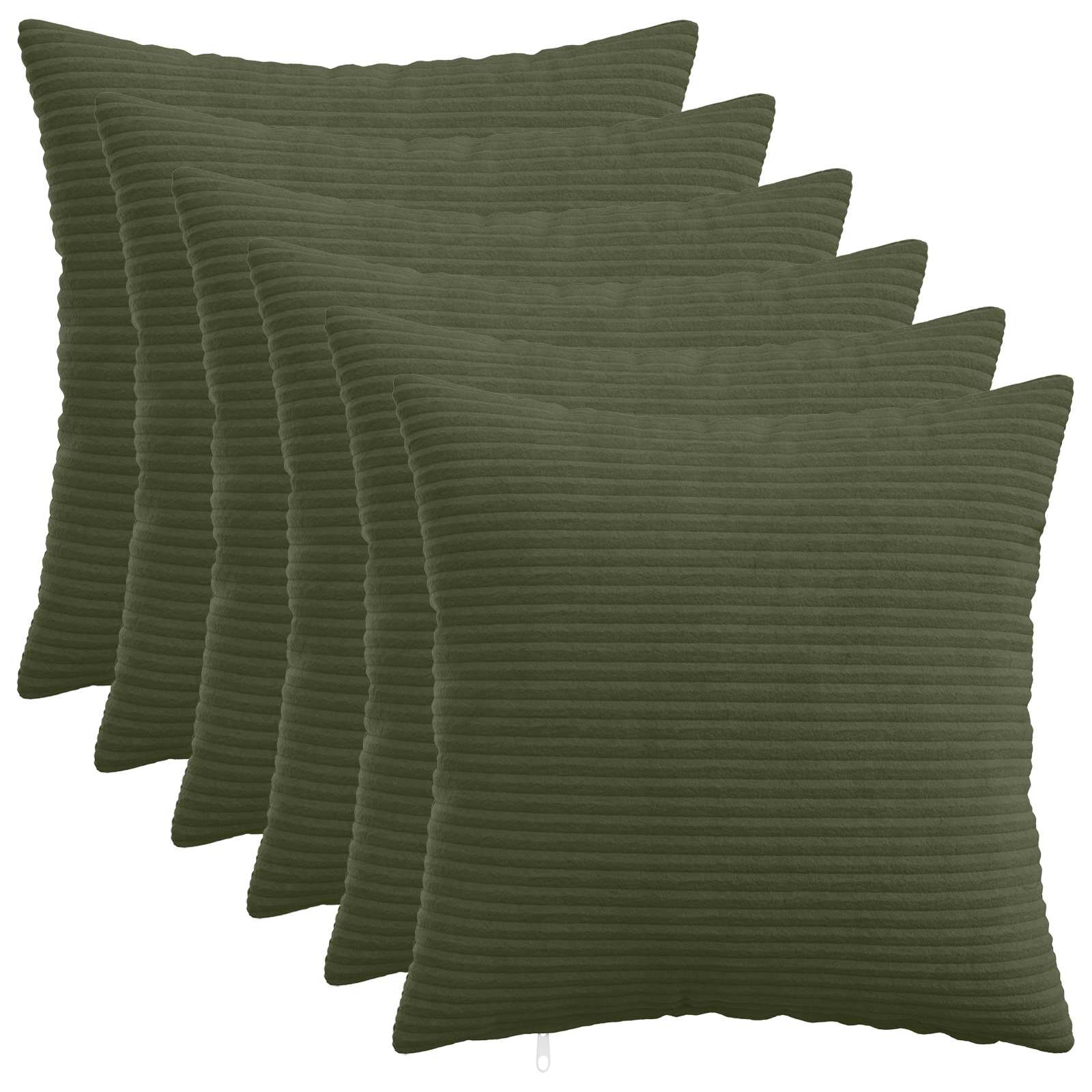 vidaXL Калъфка за възглавница 6 pcs HEERLEN Зелено 40 x 40 cm кордурой