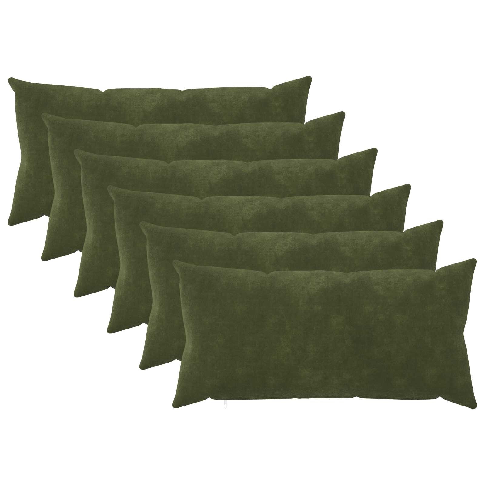vidaXL Калъфка за възглавница 6 pcs HEERLEN Зелено 40 x 70 cm