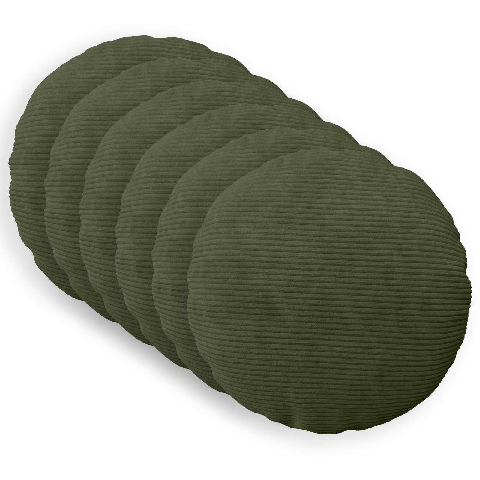 vidaXL Калъфка за възглавница 6 pcs HEERLEN Зелено Ø 40 cm кордурой
