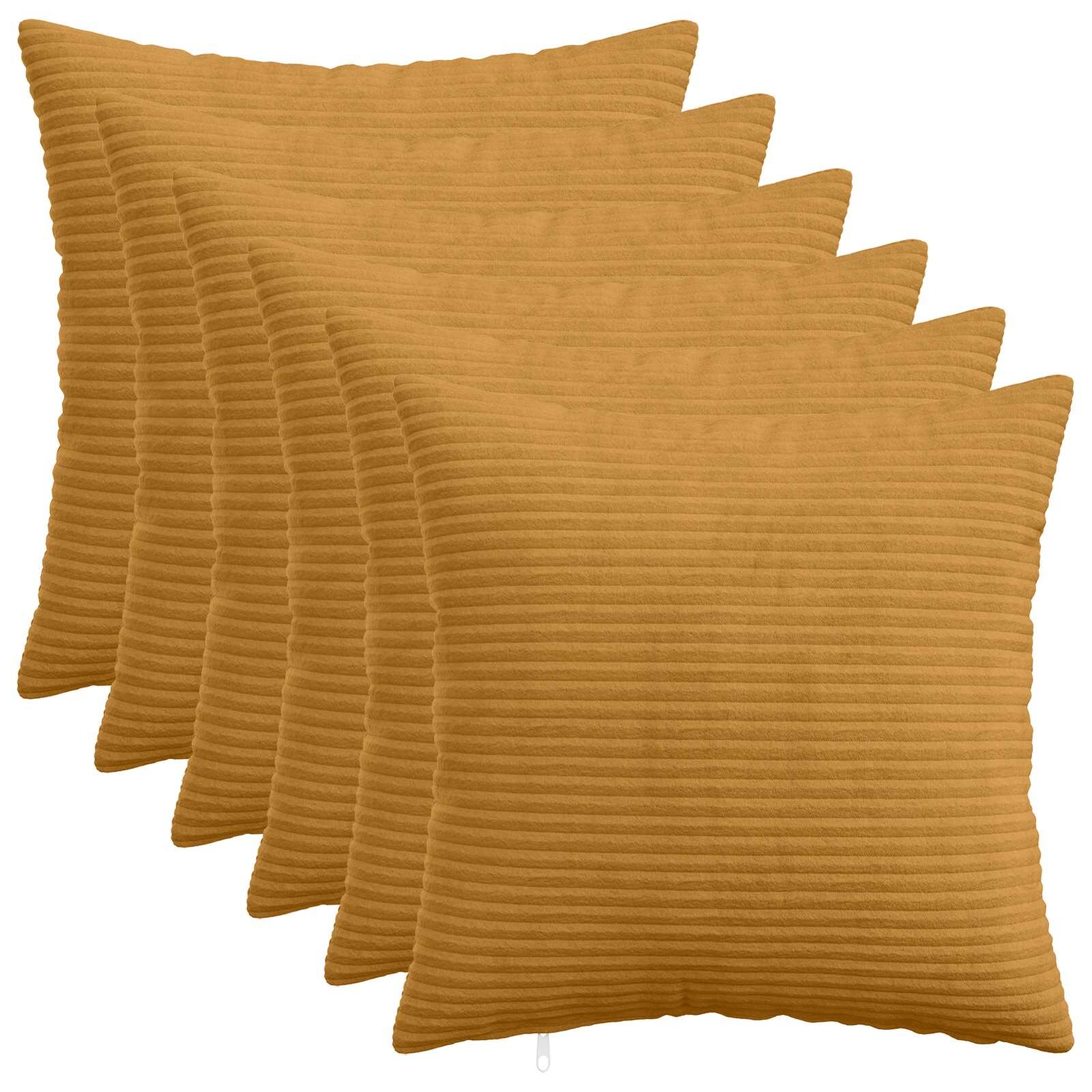 vidaXL Калъфка за възглавница 6 pcs HEERLEN Жълто 40 x 40 cm кордурой