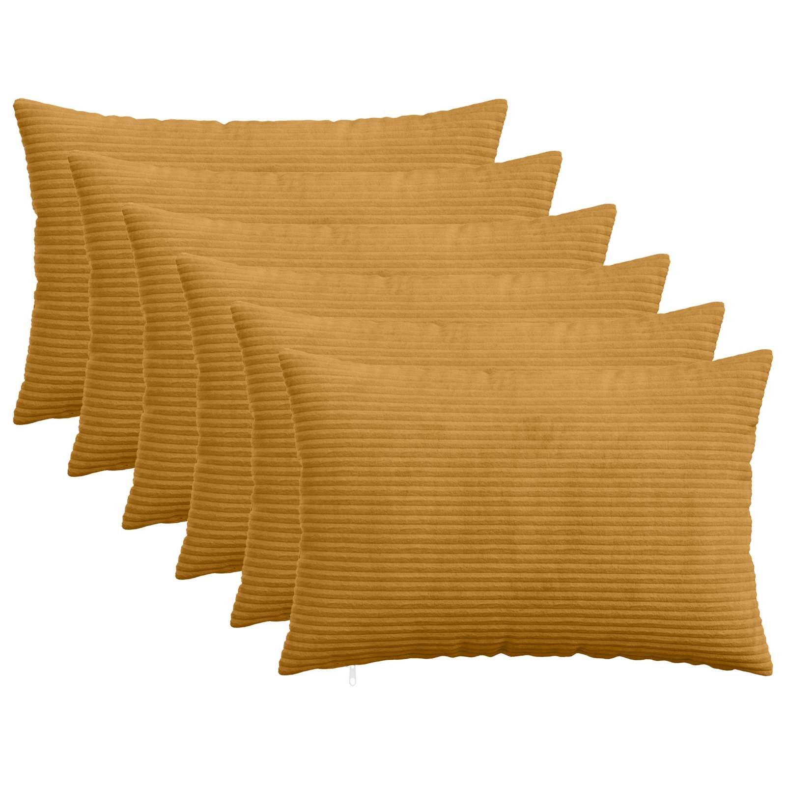 vidaXL Калъфка за възглавница 6 pcs HEERLEN Жълто 40 x 60 cm кордурой