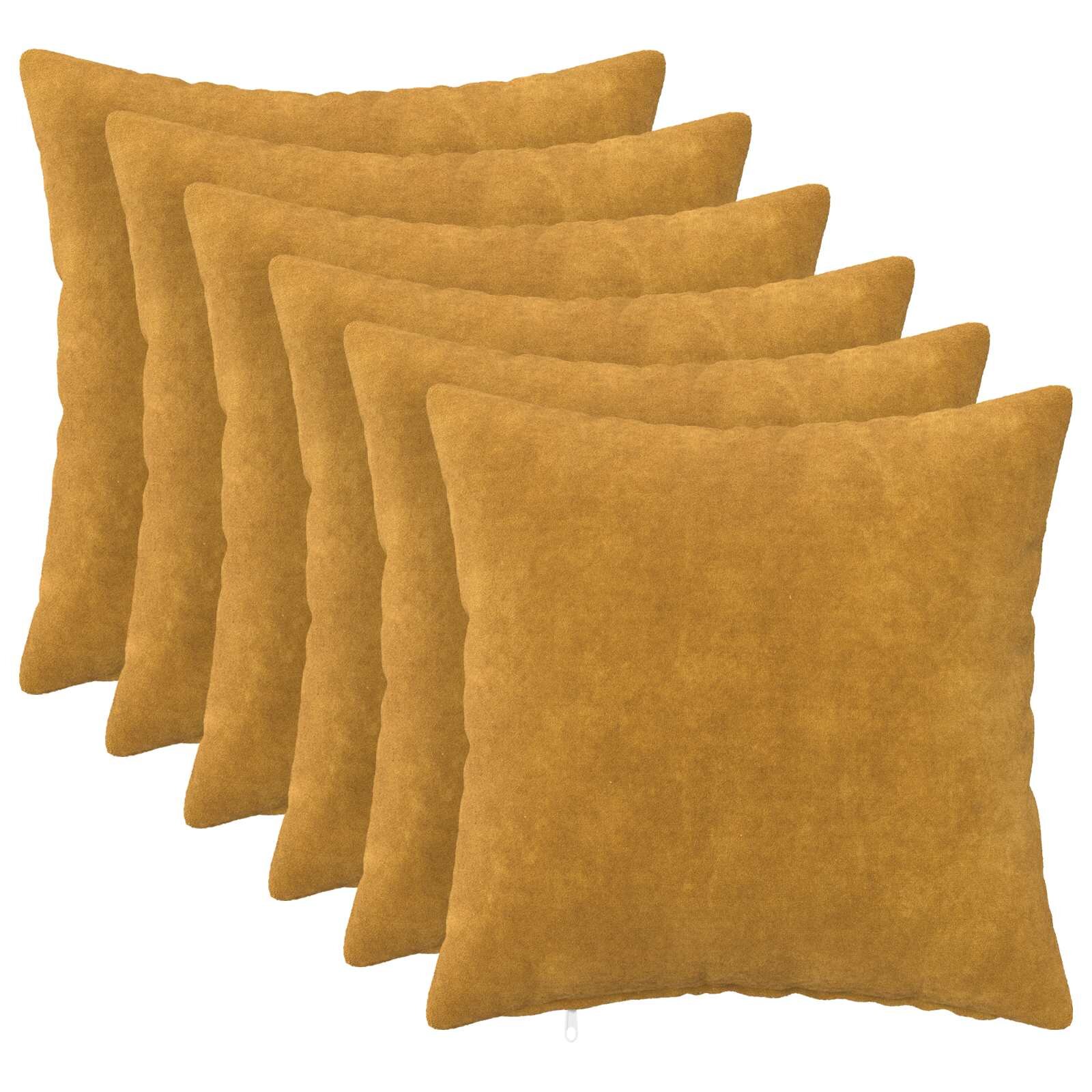 vidaXL Калъфка за възглавница 6 pcs HEERLEN Жълто 50 x 50 cm