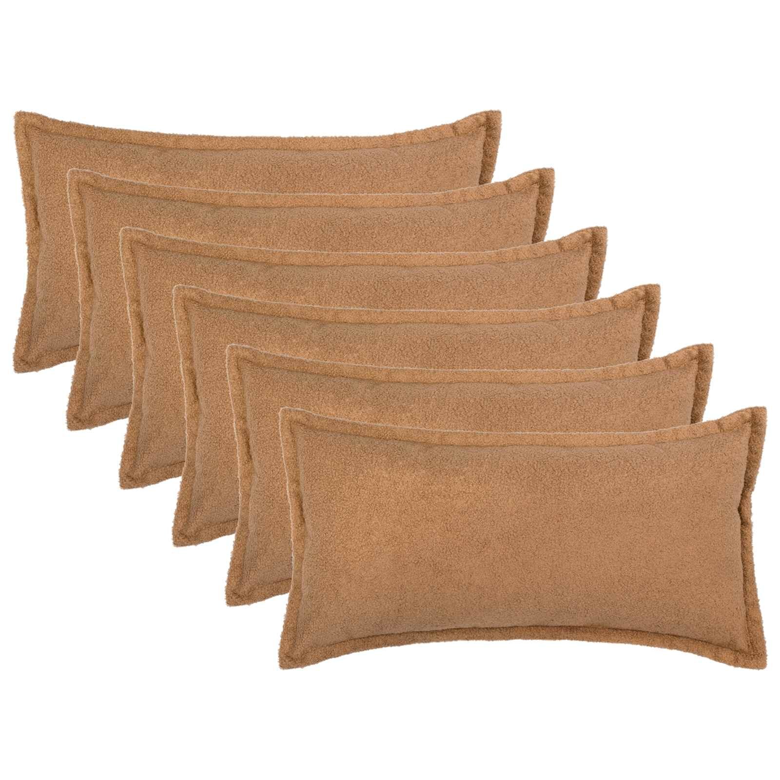 vidaXL Калъфка за възглавница 6 pcs HOUTEN Бежово 40 x 70 cm Букле