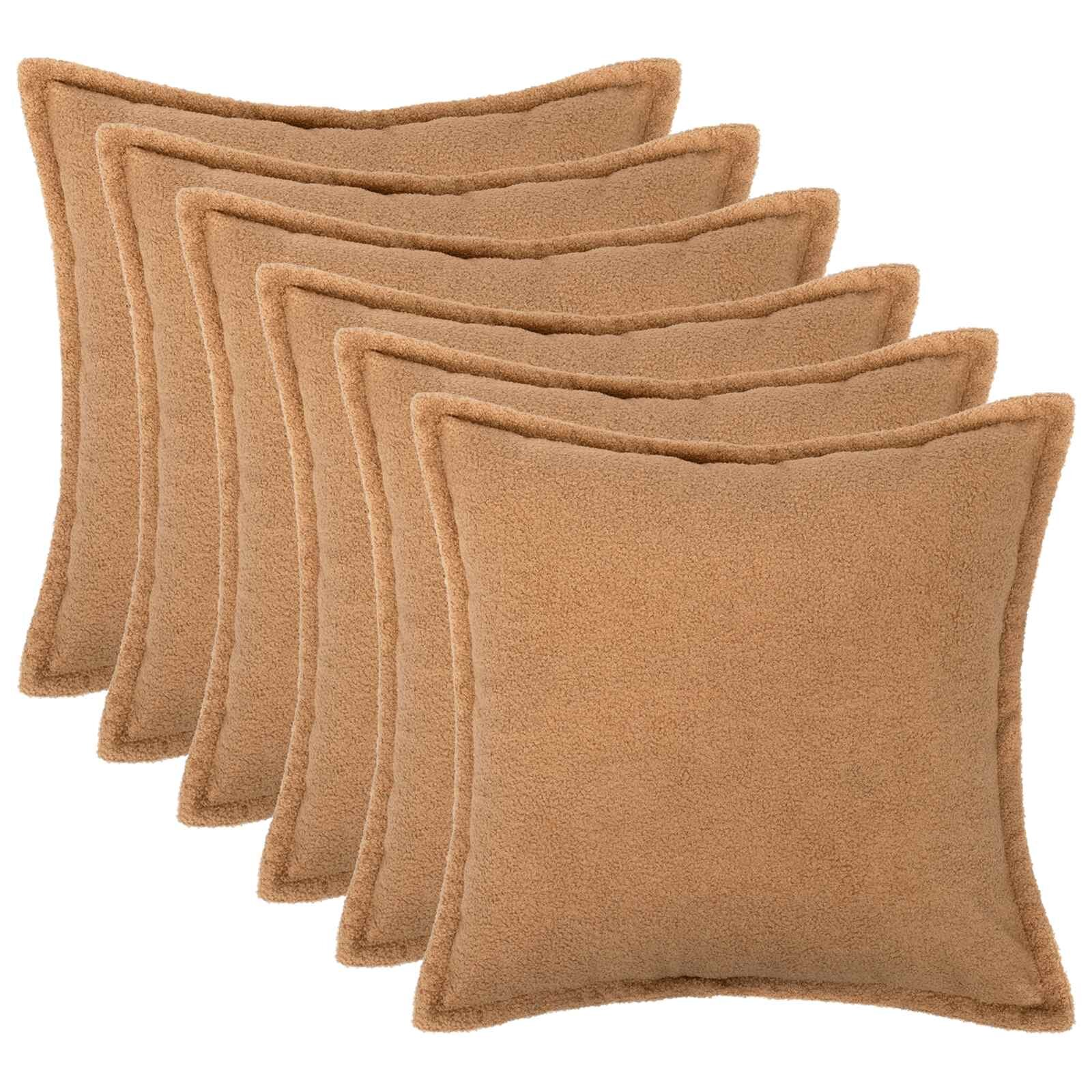 vidaXL Калъфка за възглавница 6 pcs HOUTEN Бежово 80 x 80 cm Букле