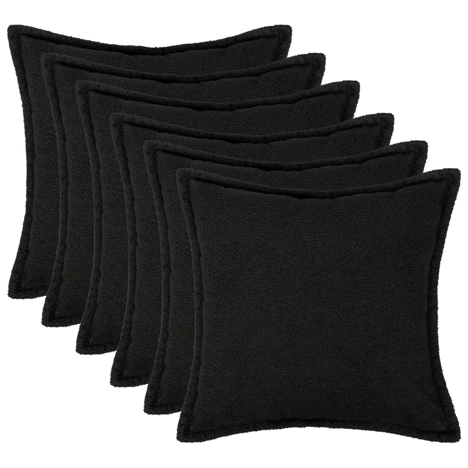 vidaXL Калъфка за възглавница 6 pcs HOUTEN Черно 40 x 40 cm Букле