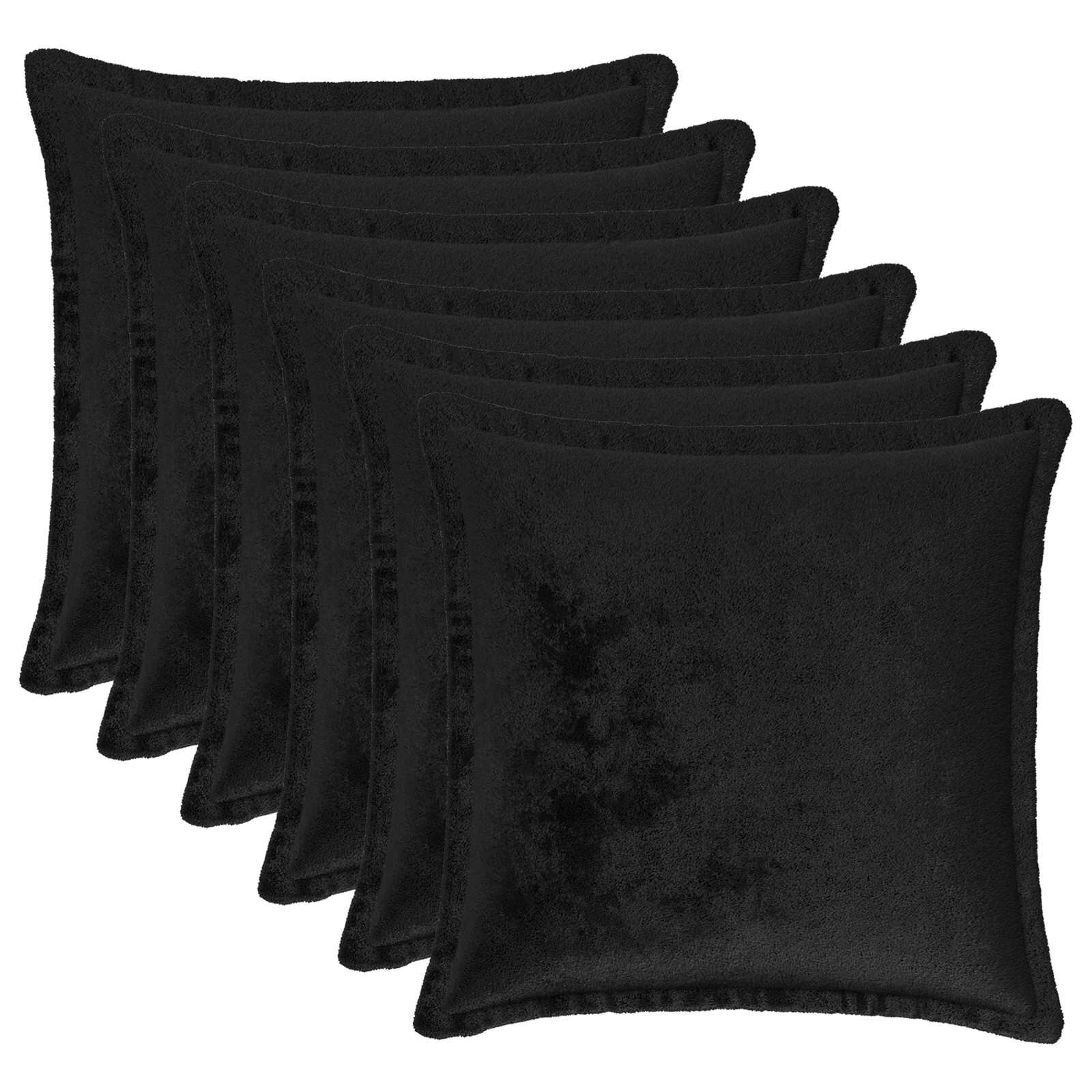 vidaXL Калъфка за възглавница 6 pcs HOUTEN Черно 40 x 40 cm Фланела
