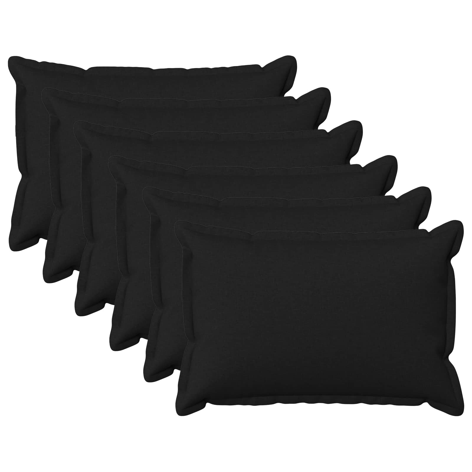 vidaXL Калъфка за възглавница 6 pcs HOUTEN Черно 40 x 60 cm