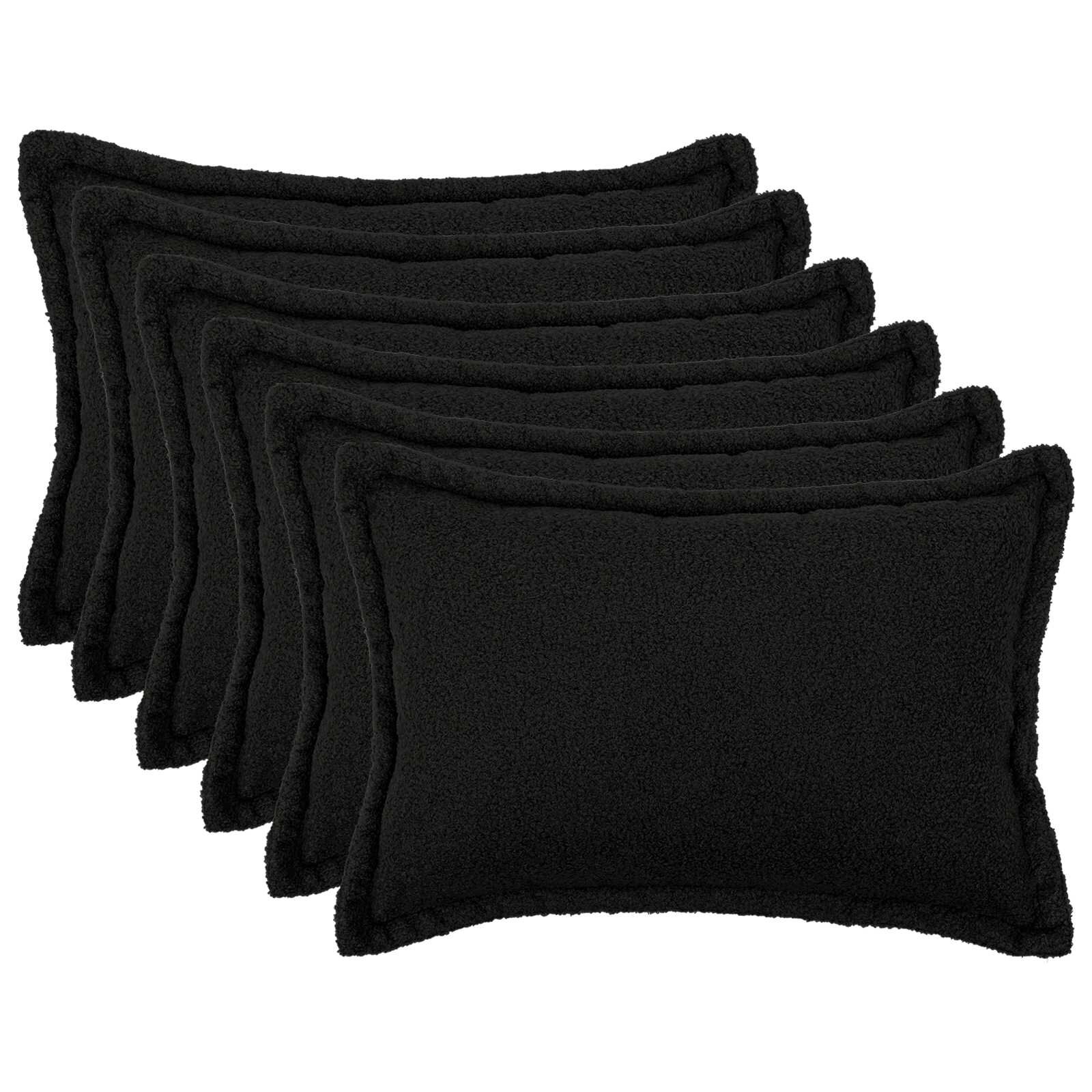 vidaXL Калъфка за възглавница 6 pcs HOUTEN Черно 40 x 60 cm Букле