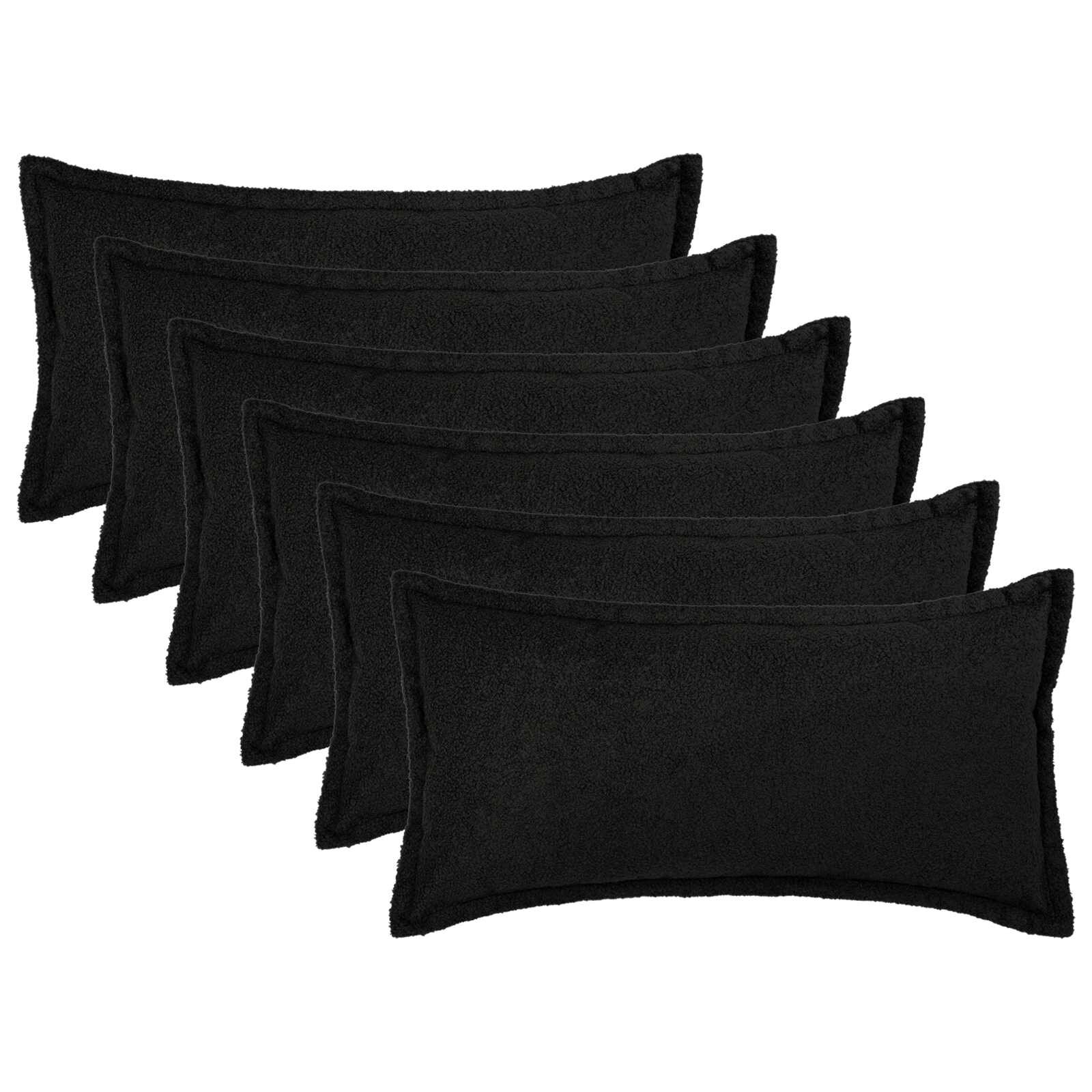 vidaXL Калъфка за възглавница 6 pcs HOUTEN Черно 40 x 70 cm Букле