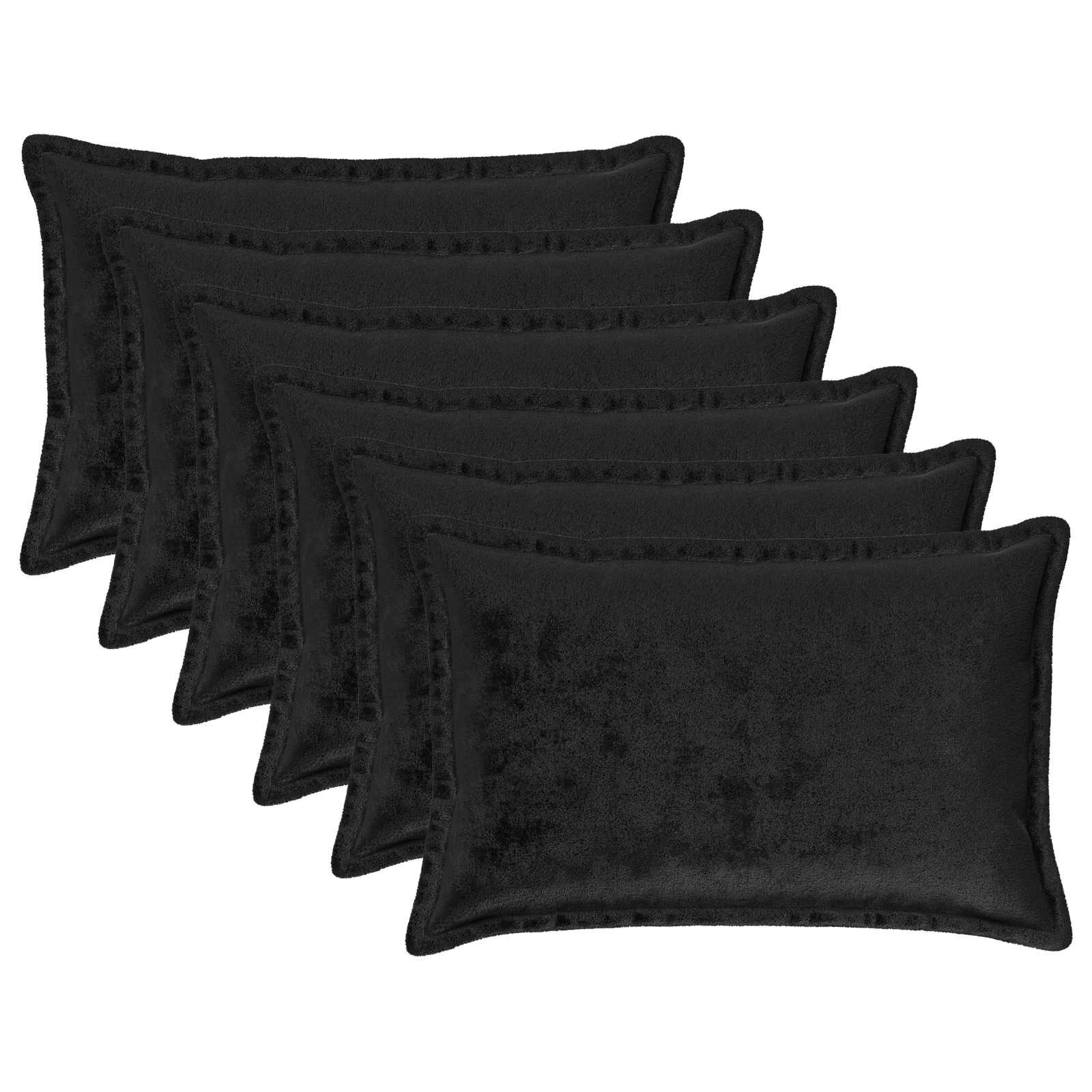 vidaXL Калъфка за възглавница 6 pcs HOUTEN Черно 50 x 75 cm Фланела