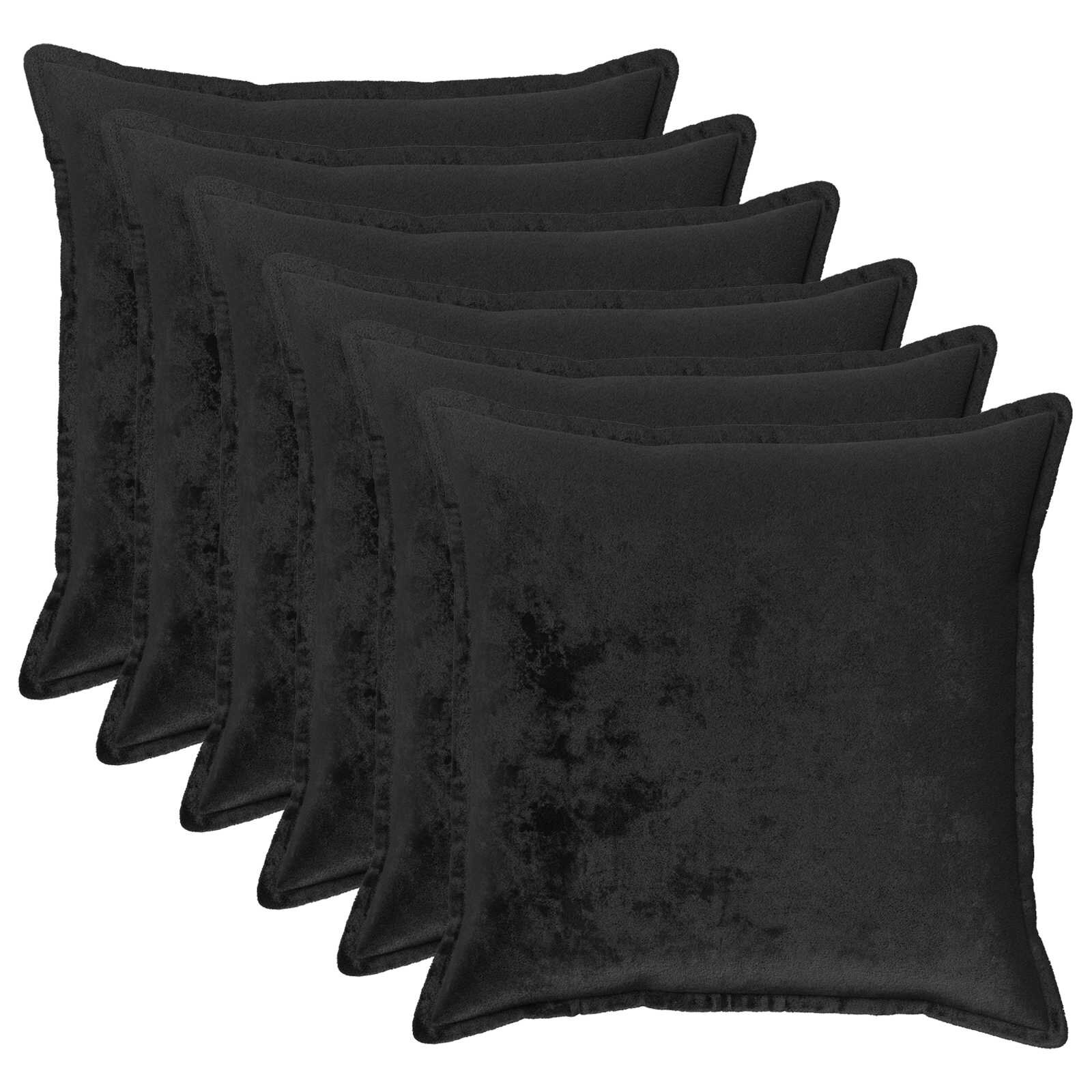 vidaXL Калъфка за възглавница 6 pcs HOUTEN Черно 70 x 70 cm Фланела