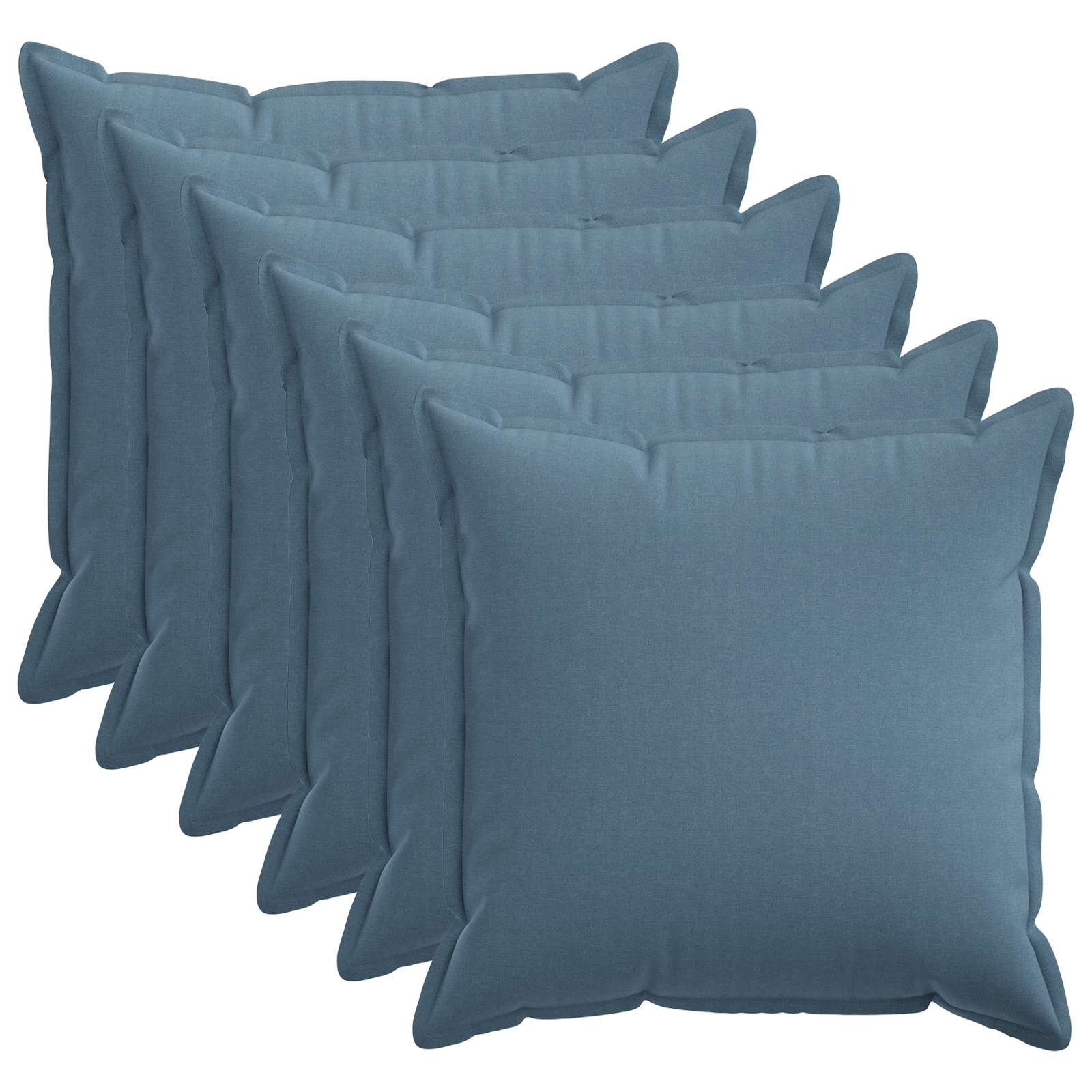 vidaXL Калъфка за възглавница 6 pcs HOUTEN Дънково син 80 x 80 cm