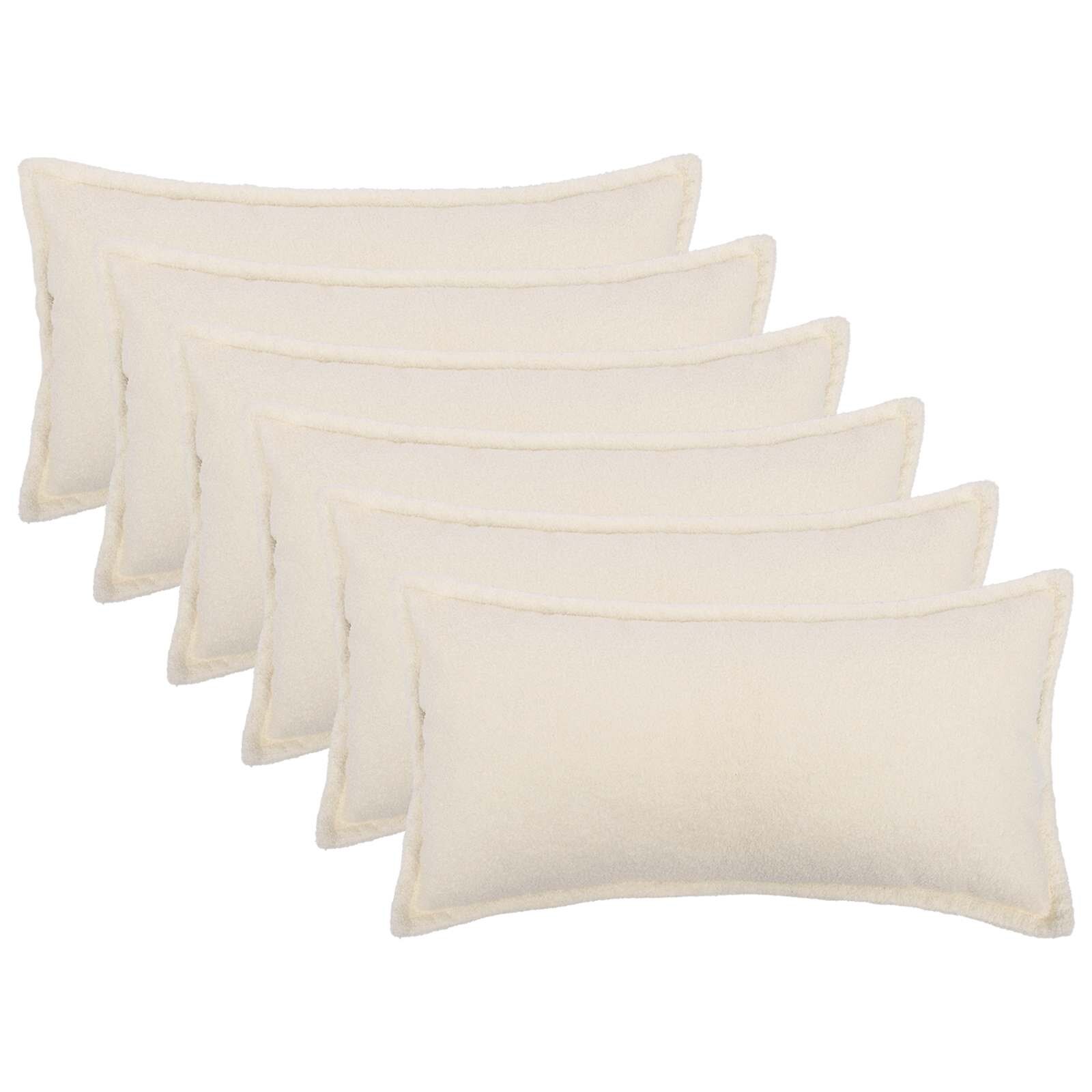 vidaXL Калъфка за възглавница 6 pcs HOUTEN Кремаво 40 x 70 cm Букле