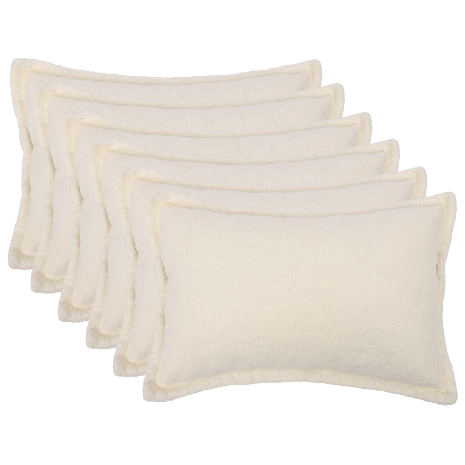vidaXL Калъфка за възглавница 6 pcs HOUTEN Кремаво 50 x 80 cm Букле