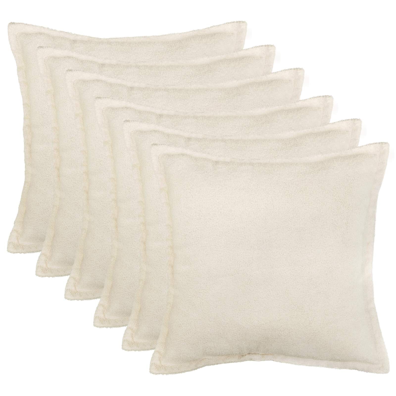 vidaXL Калъфка за възглавница 6 pcs HOUTEN Кремаво 80 x 80 cm Букле