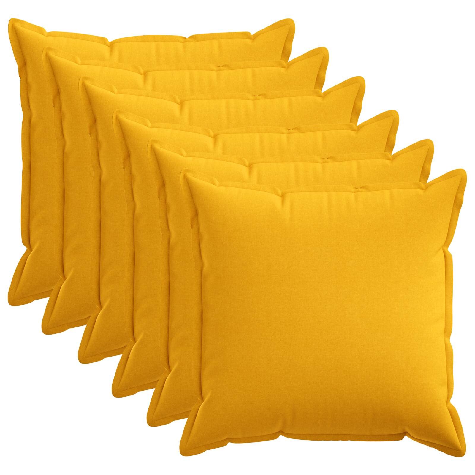 vidaXL Калъфка за възглавница 6 pcs HOUTEN Светло жълто 55 x 55 см
