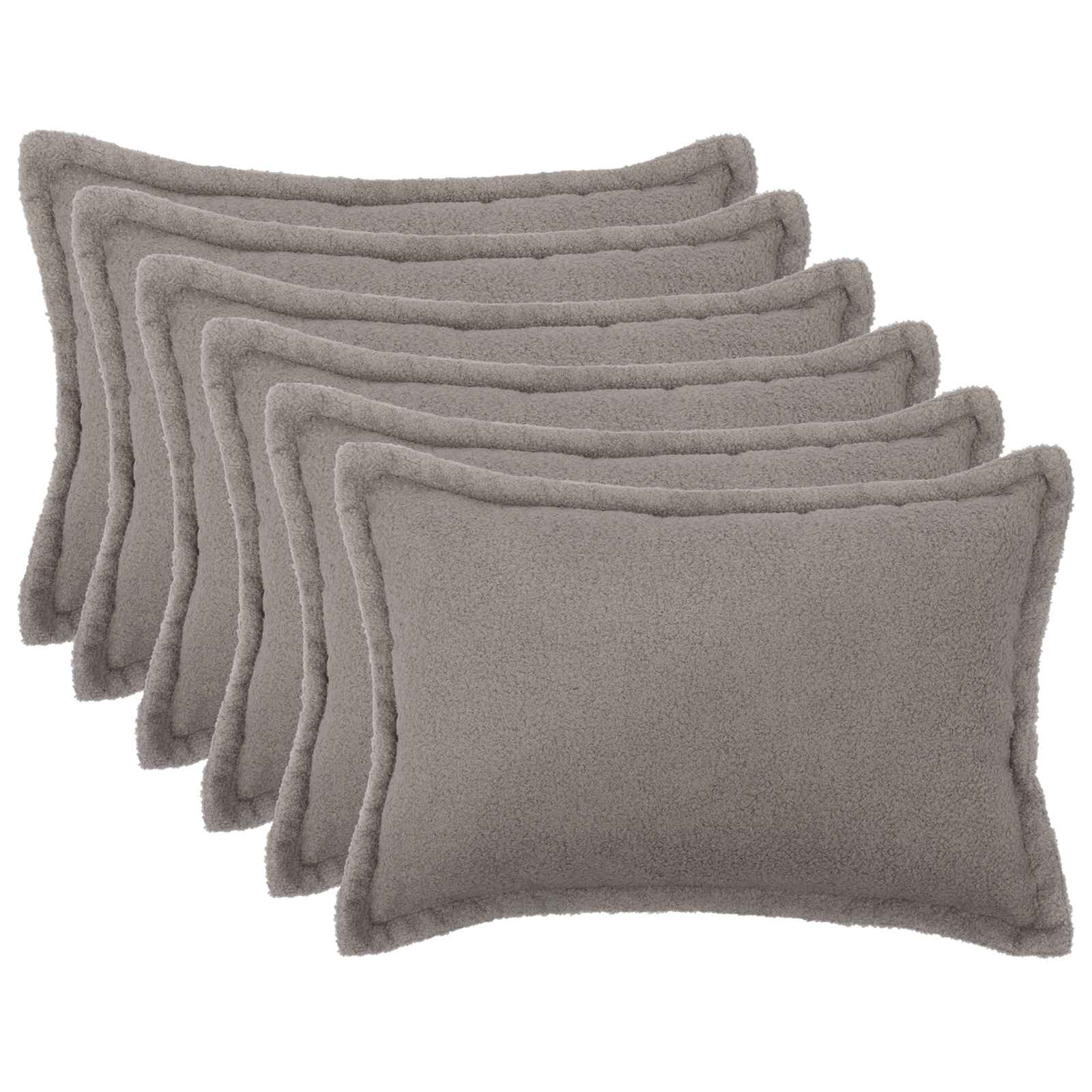 vidaXL Калъфка за възглавница 6 pcs HOUTEN Светлосиво 50 x 70 cm Букле