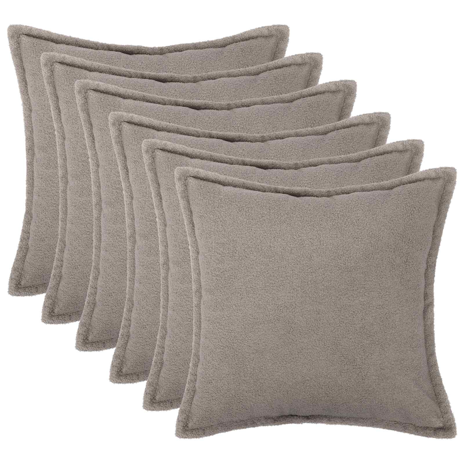 vidaXL Калъфка за възглавница 6 pcs HOUTEN Светлосиво 80 x 80 cm Букле