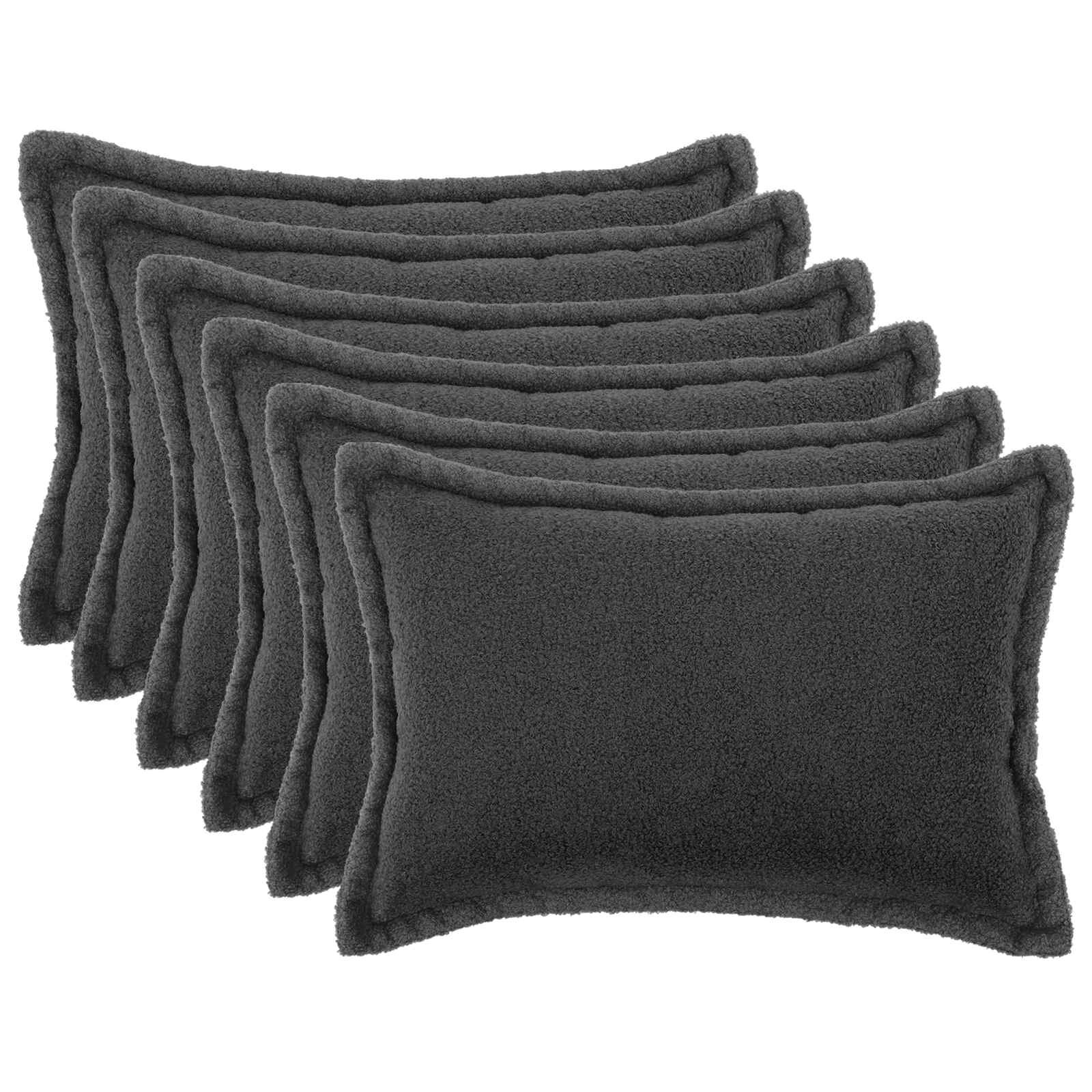 vidaXL Калъфка за възглавница 6 pcs HOUTEN Тъмносиво 40 x 60 cm Букле