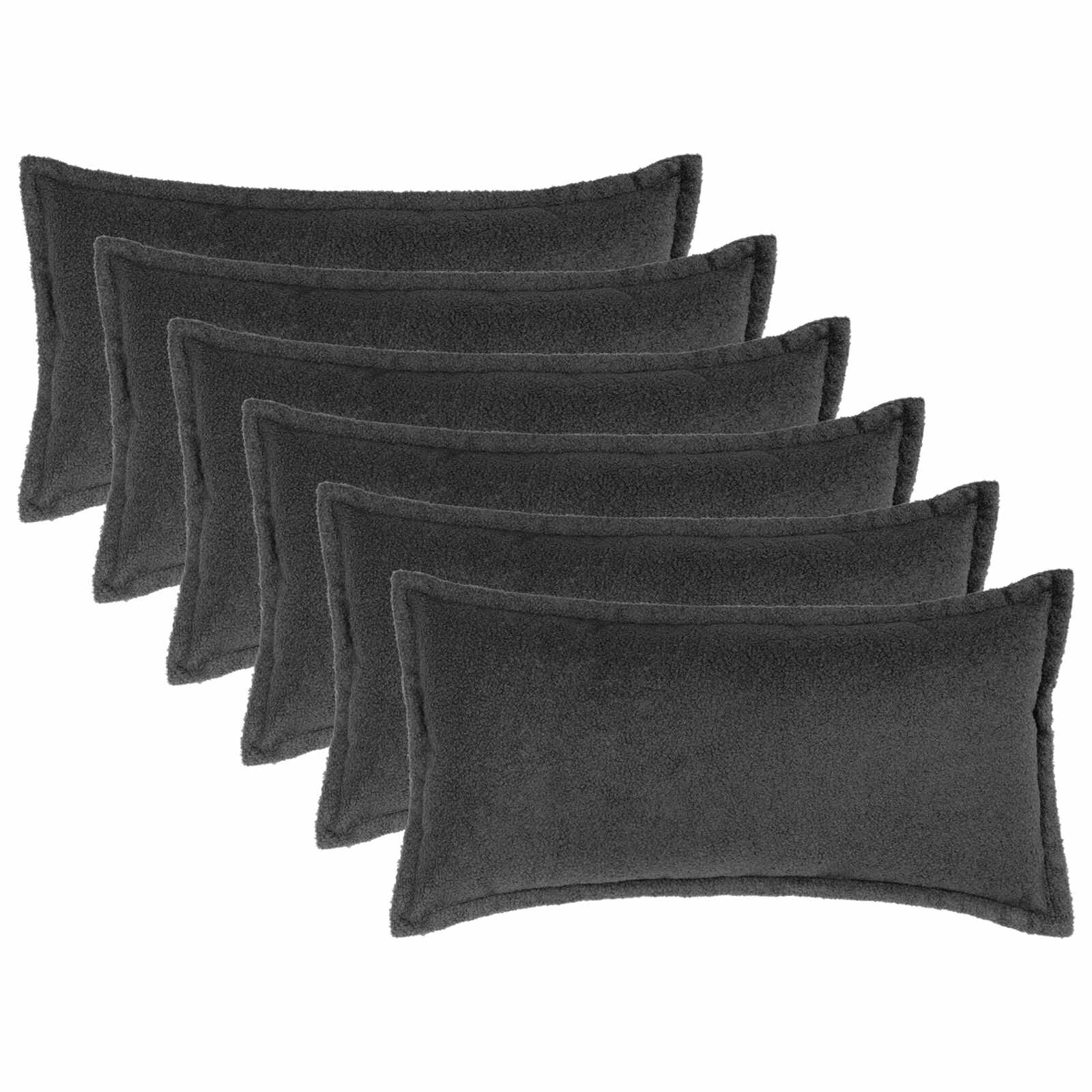 vidaXL Калъфка за възглавница 6 pcs HOUTEN Тъмносиво 40 x 70 cm Букле