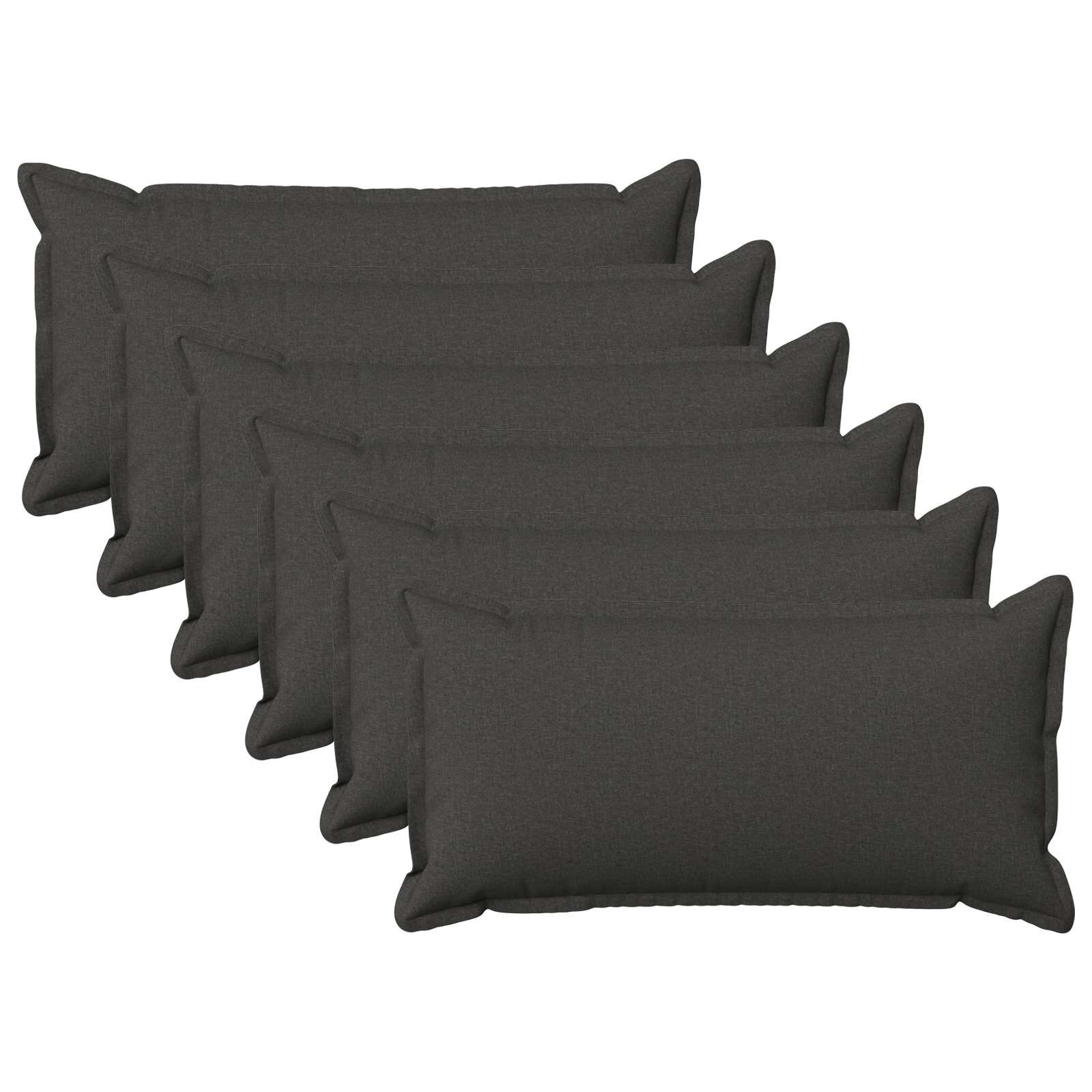 vidaXL Калъфка за възглавница 6 pcs HOUTEN Тъмносиво 40 x 80 cm