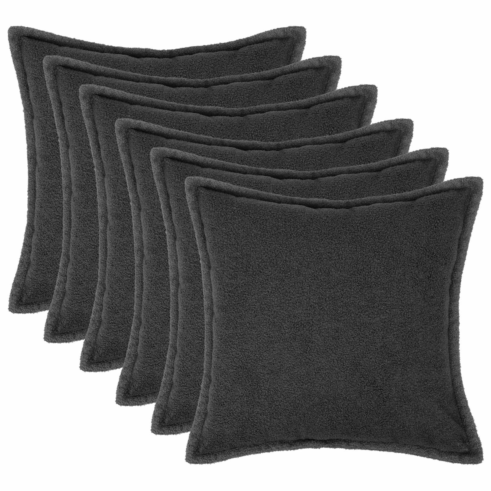 vidaXL Калъфка за възглавница 6 pcs HOUTEN Тъмносиво 55 x 55 см Букле
