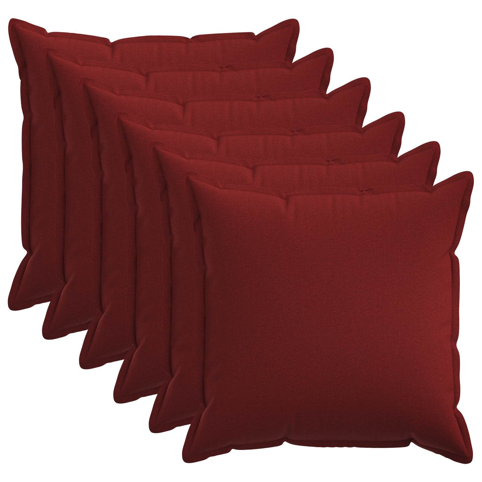 vidaXL Калъфка за възглавница 6 pcs HOUTEN Виненочервен 80 x 80 cm
