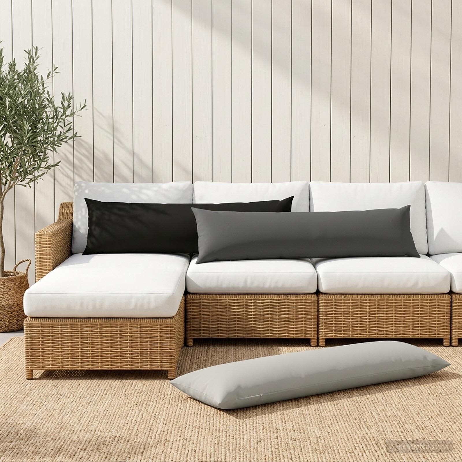 vidaXL Калъфка за възглавница HEERLEN Черно 40 x 145 см Полиестер