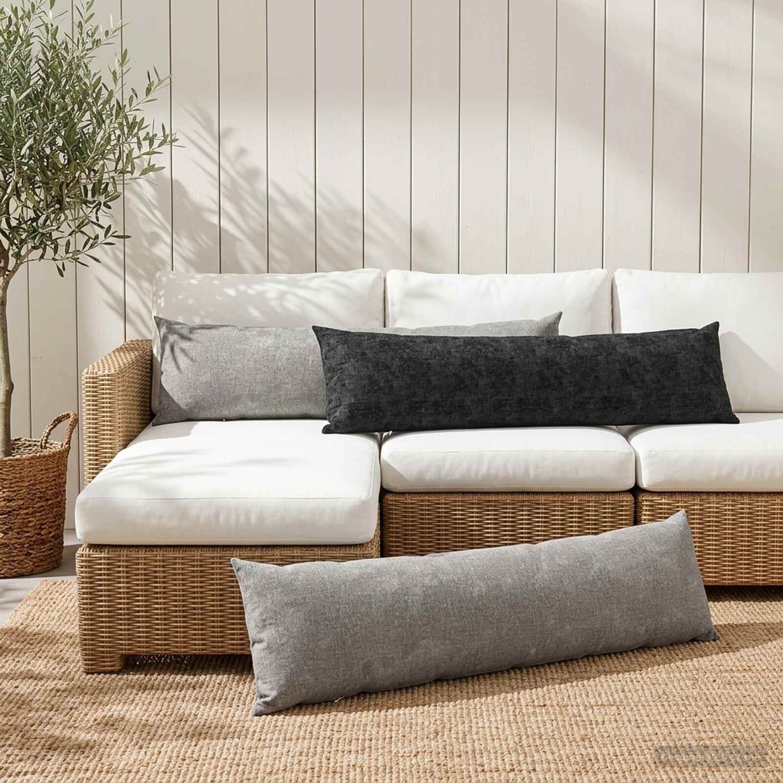 vidaXL Калъфка за възглавница HEERLEN Тъмносиво 40 x 145 см