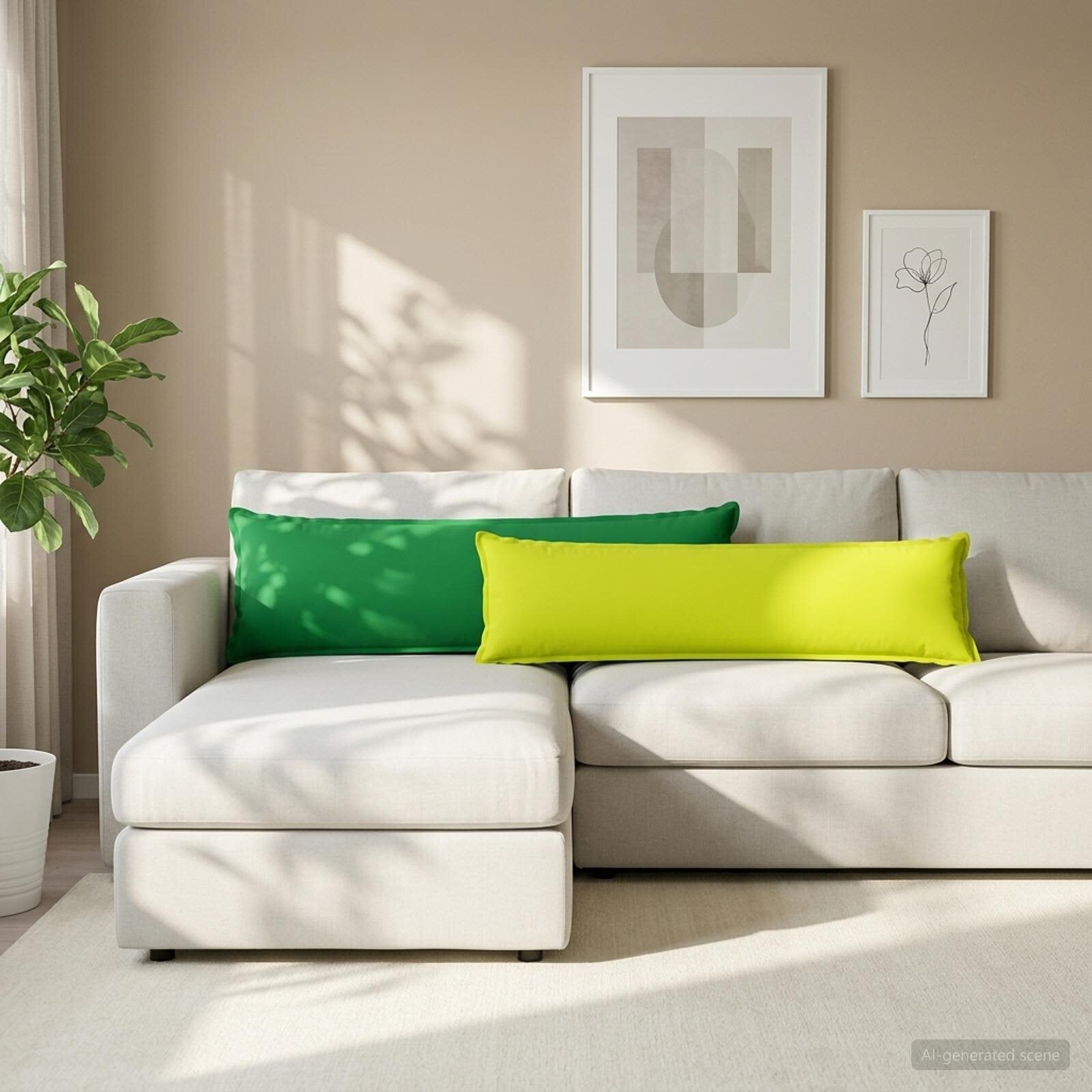 vidaXL Калъфка за възглавница HOUTEN Зелено 40 x 145 см Полиестер