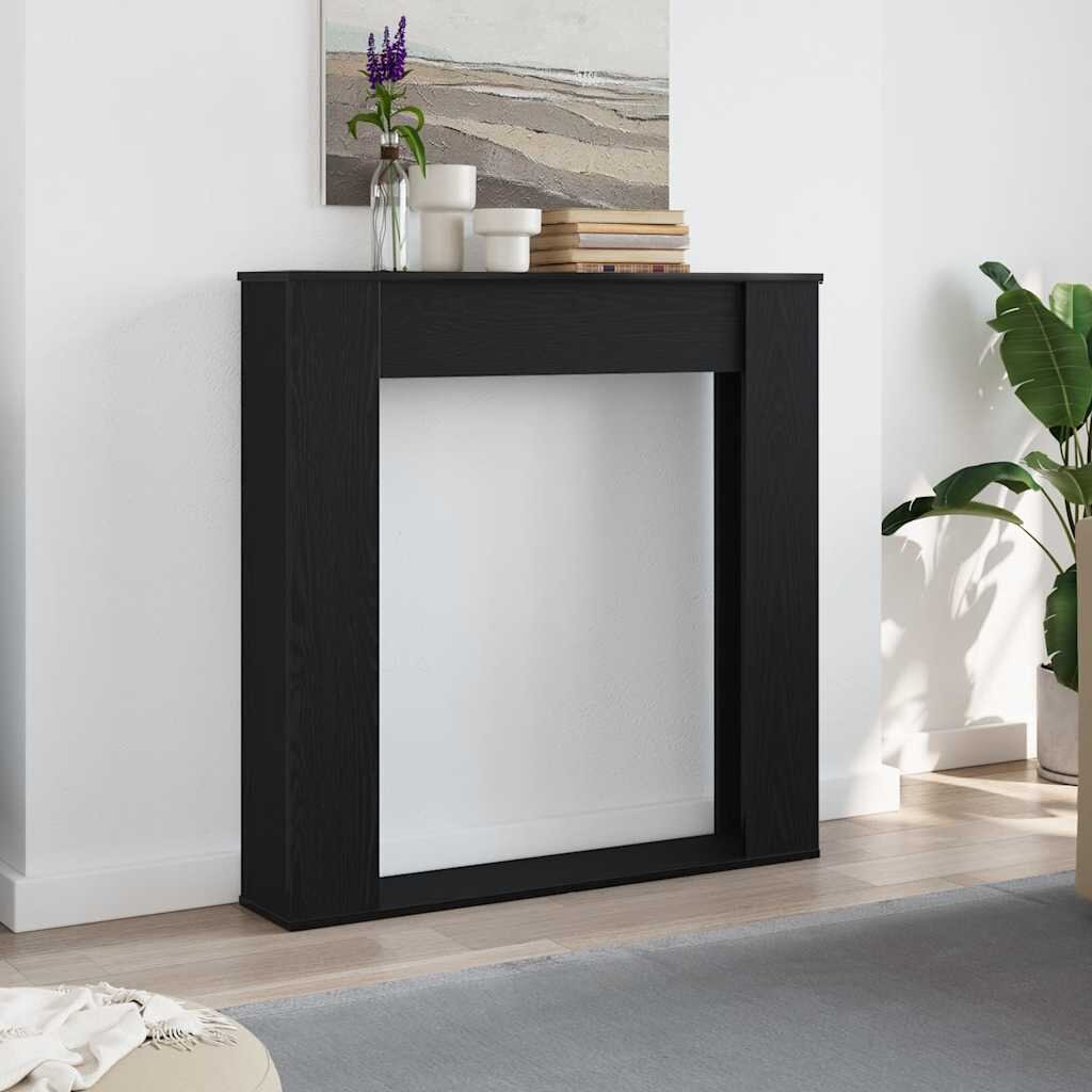 vidaXL Камина облицовка черен дъб 100x20x100 см инженерна дървесина