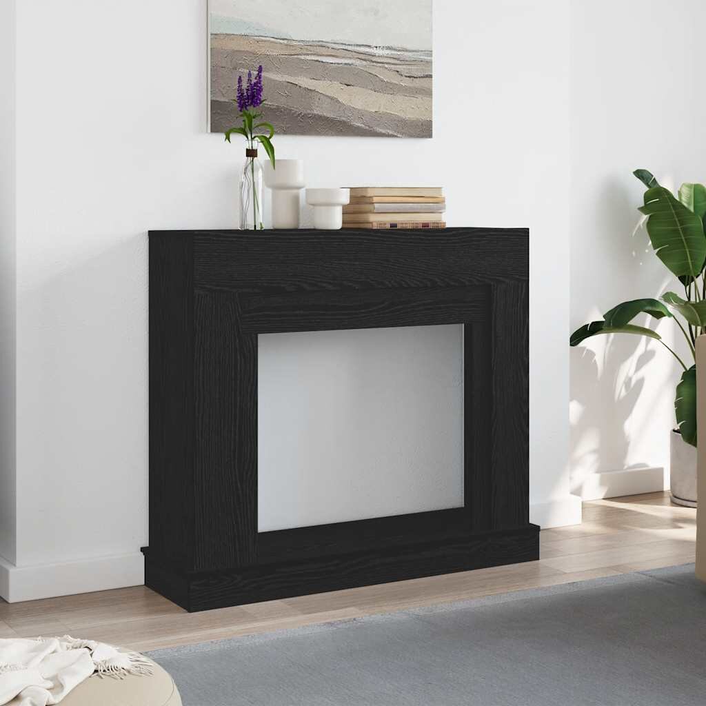 vidaXL Камина облицовка черен дъб 100x30x875 см инженерна дървесина