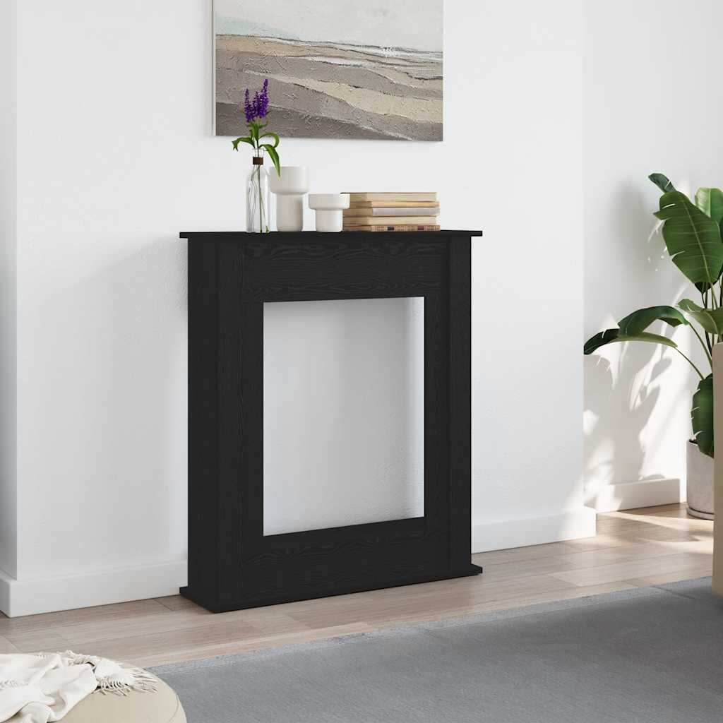 vidaXL Камина облицовка черен дъб 75x20x875 см инженерна дървесина