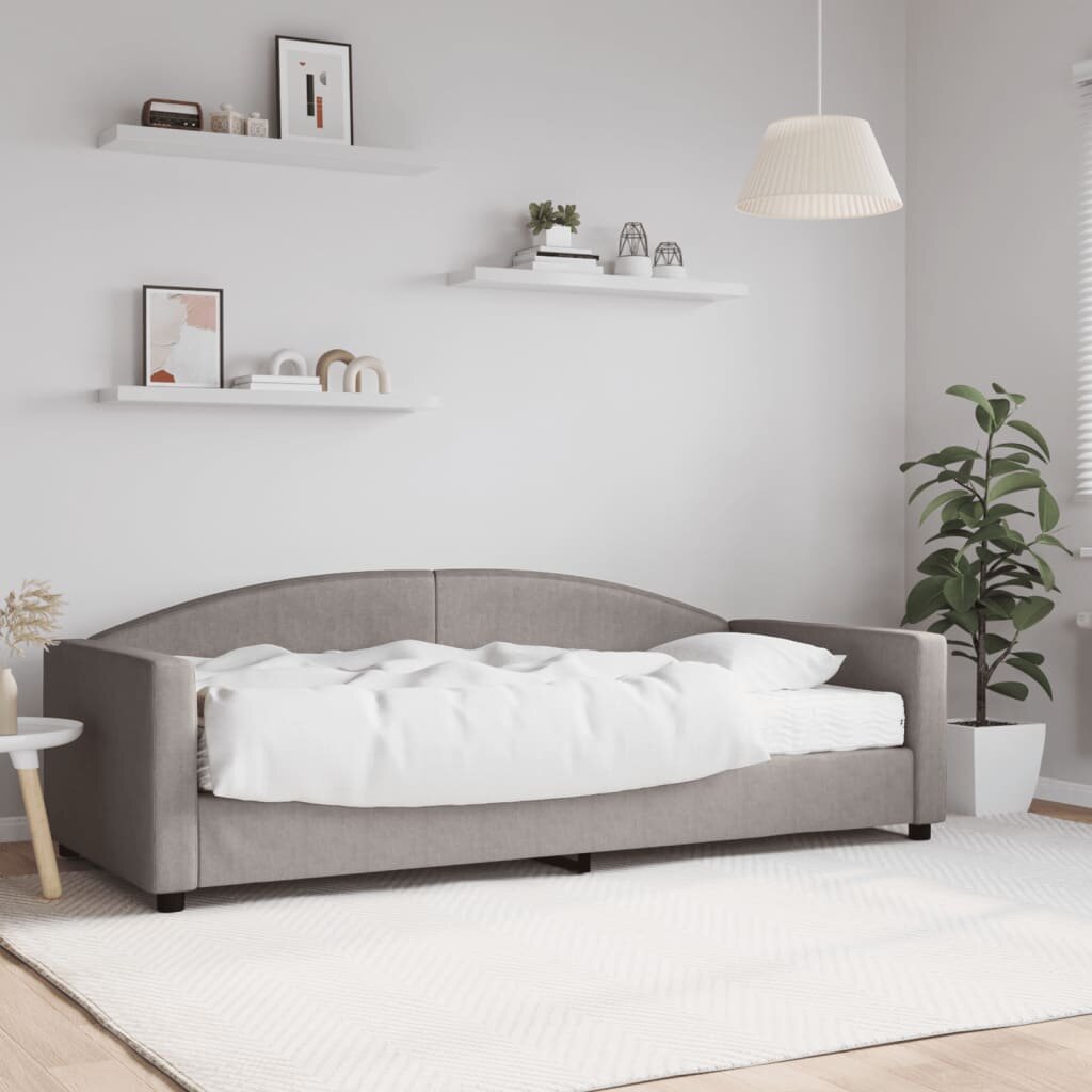 vidaXL Канапе с матрак таупе 90x200 см плат